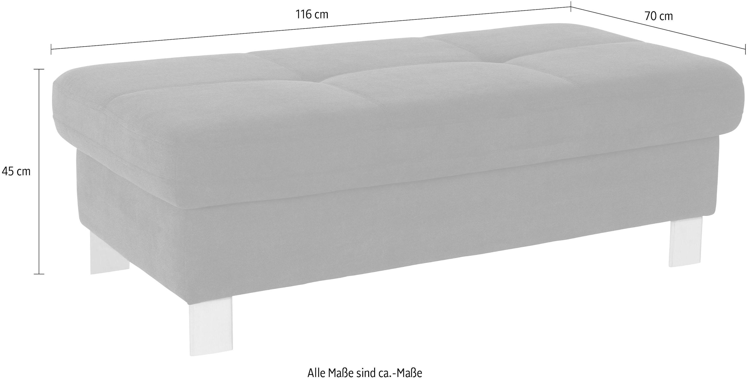 exxpo - sofa fashion Hocker »Fiji Bankhocker mit Staufach unter der Sitzfläche«, elegant modern mit toller Detailverarbeitung