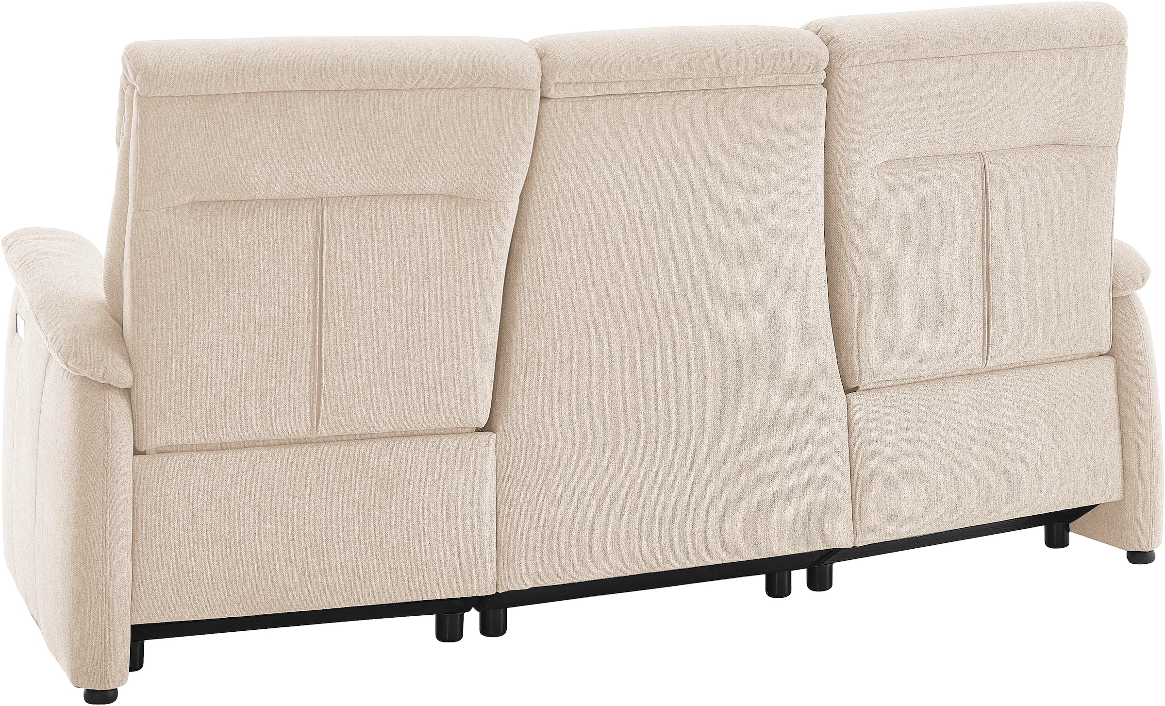 Home affaire 3-Sitzer »Turin Sofa mit elektrischer Relaxfunktion, Breite 226 cm« inkl. Tisch, USB & Steckdose, Federkern & pflegeleichtem Bezug