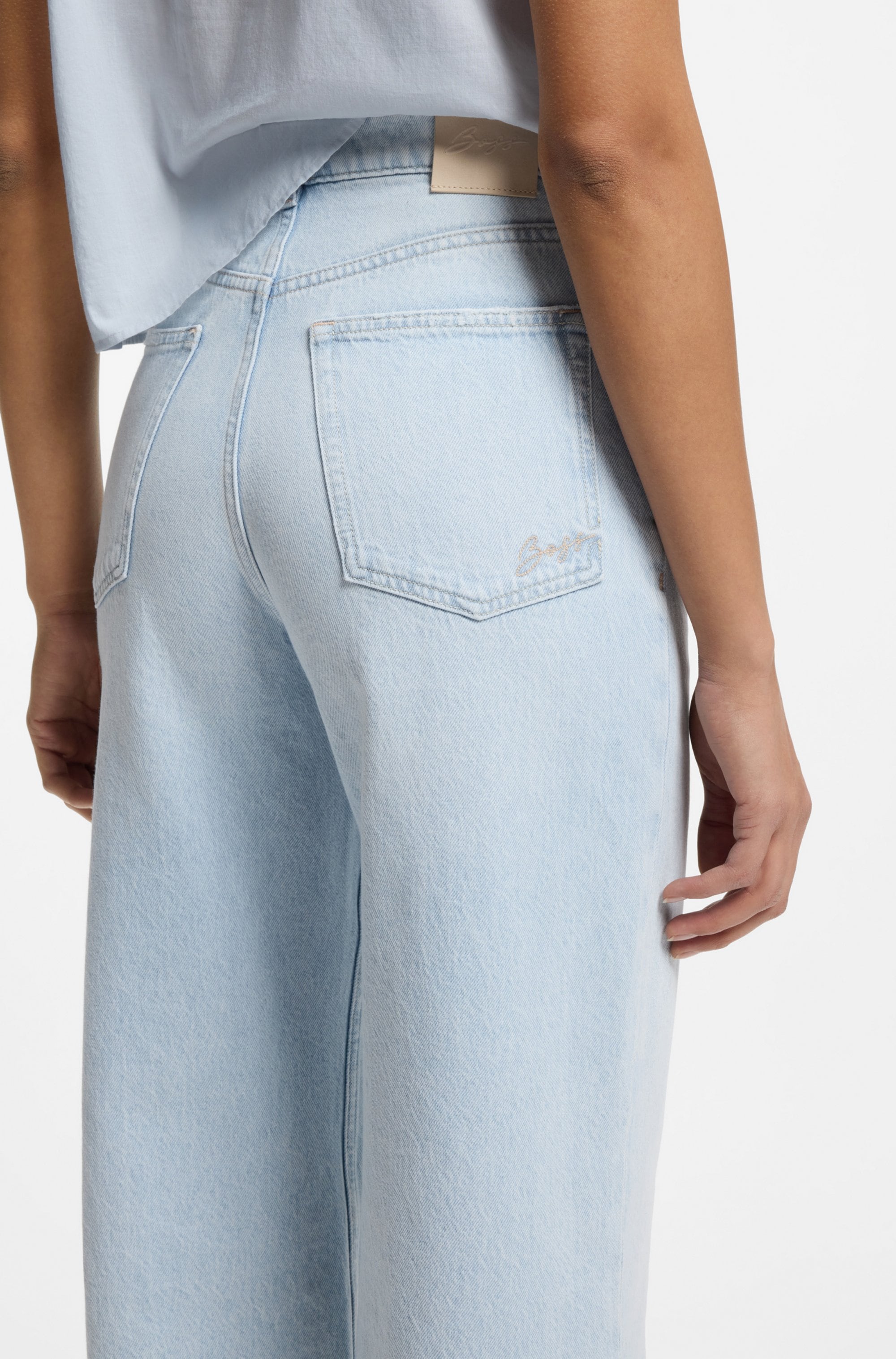 BOSS ORANGE Straight-Jeans »MARLENE CROP Premium Damenmode« High Rise in verkürzter Länge