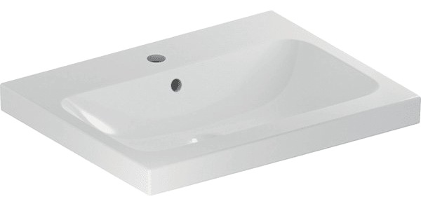GEBERIT Aufsatzwaschbecken »iCon Light«, (1 St.), 60x48cm mit HL, mit ÜL, weiß, KeraTect, Unterseite geschliffen