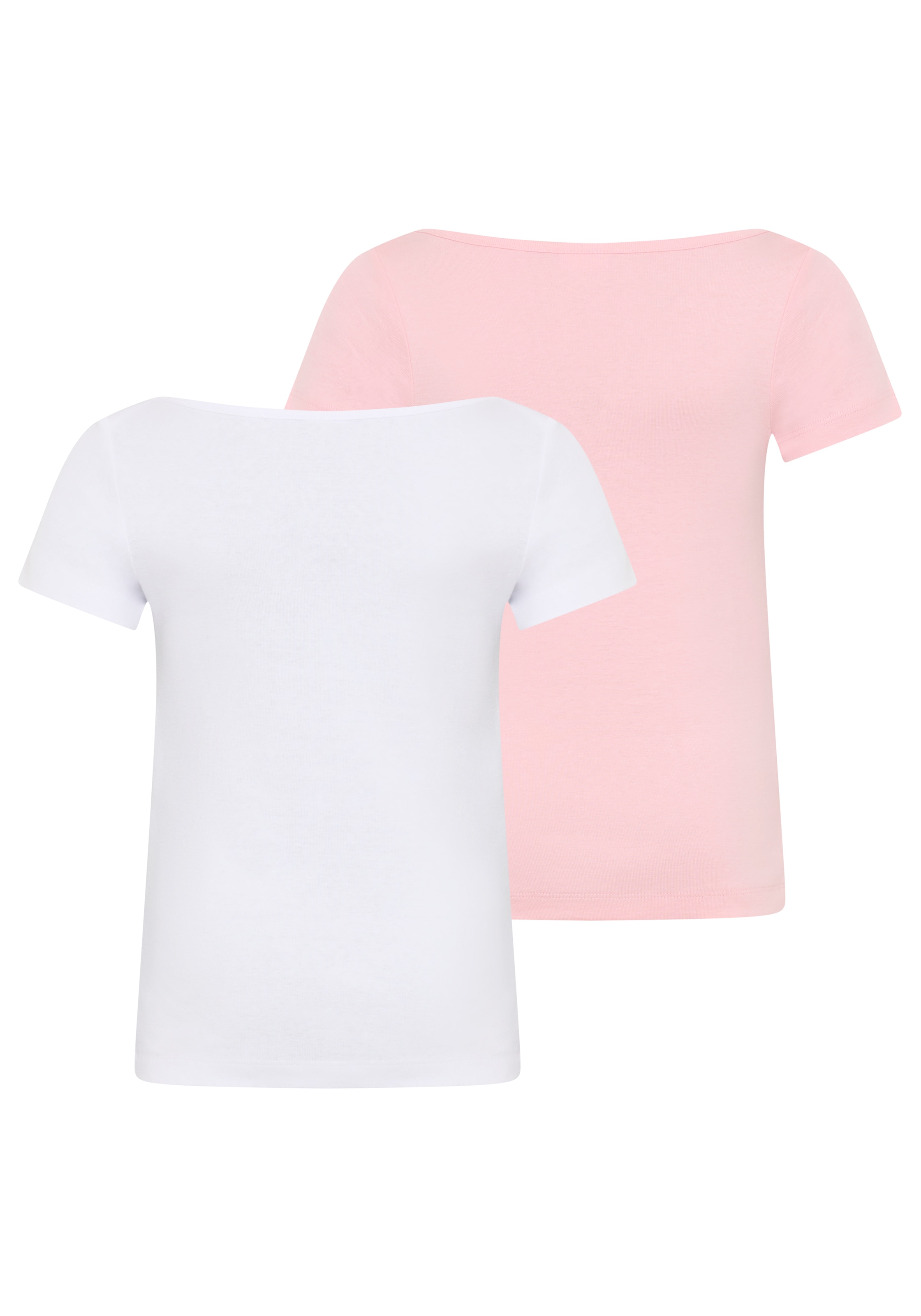 KangaROOS T-Shirt »2er Pack T-Shirts mit modischen Ausschnitt« Packung, 2, 2 tlg. Basic Schnitt, Kurzarm, U-Boot-Ausschnitt, aus Baumwolle