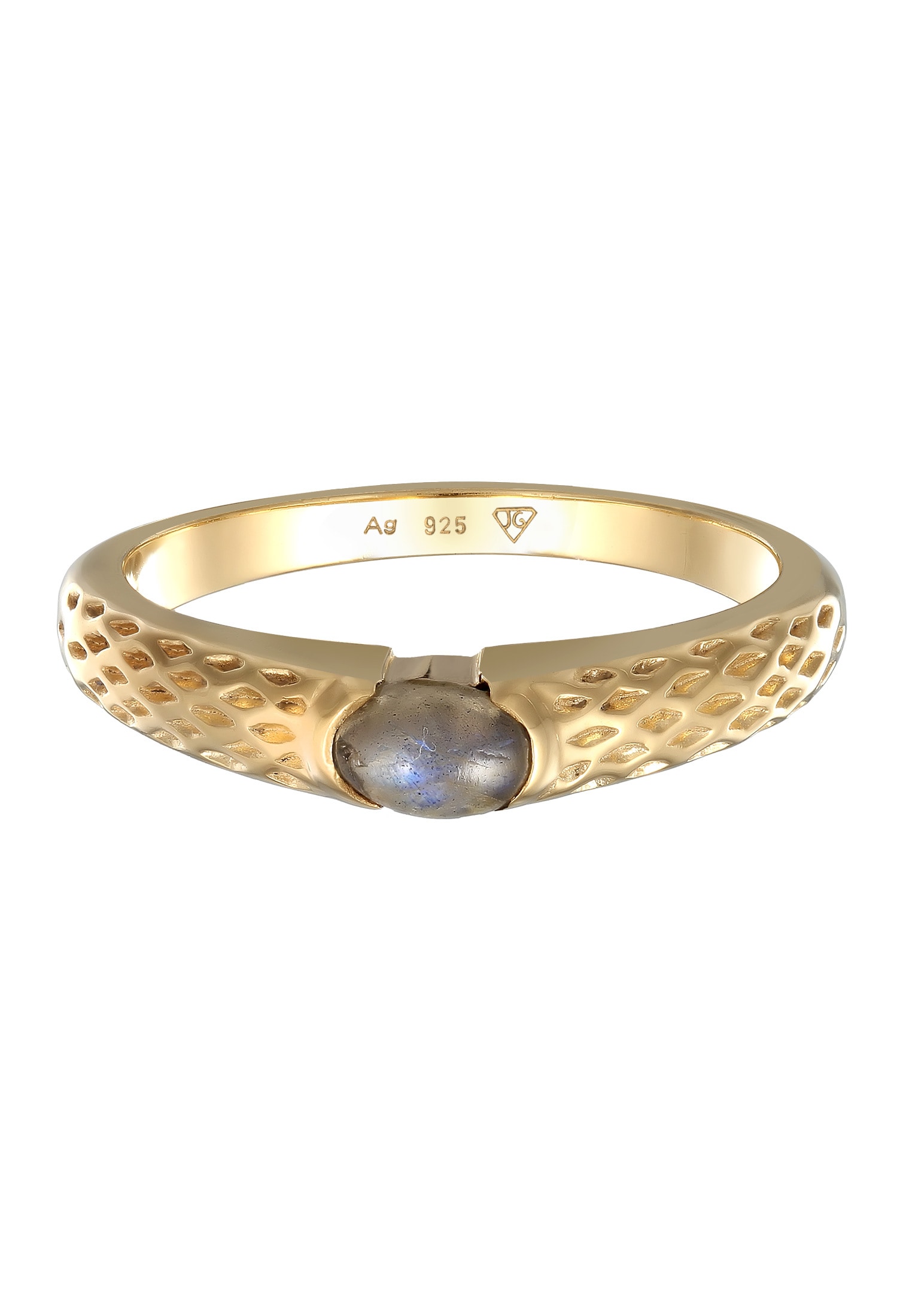 Kuzzoi Silberring »Ring Herren Bandring Labradorite Vintage 925 Silber«