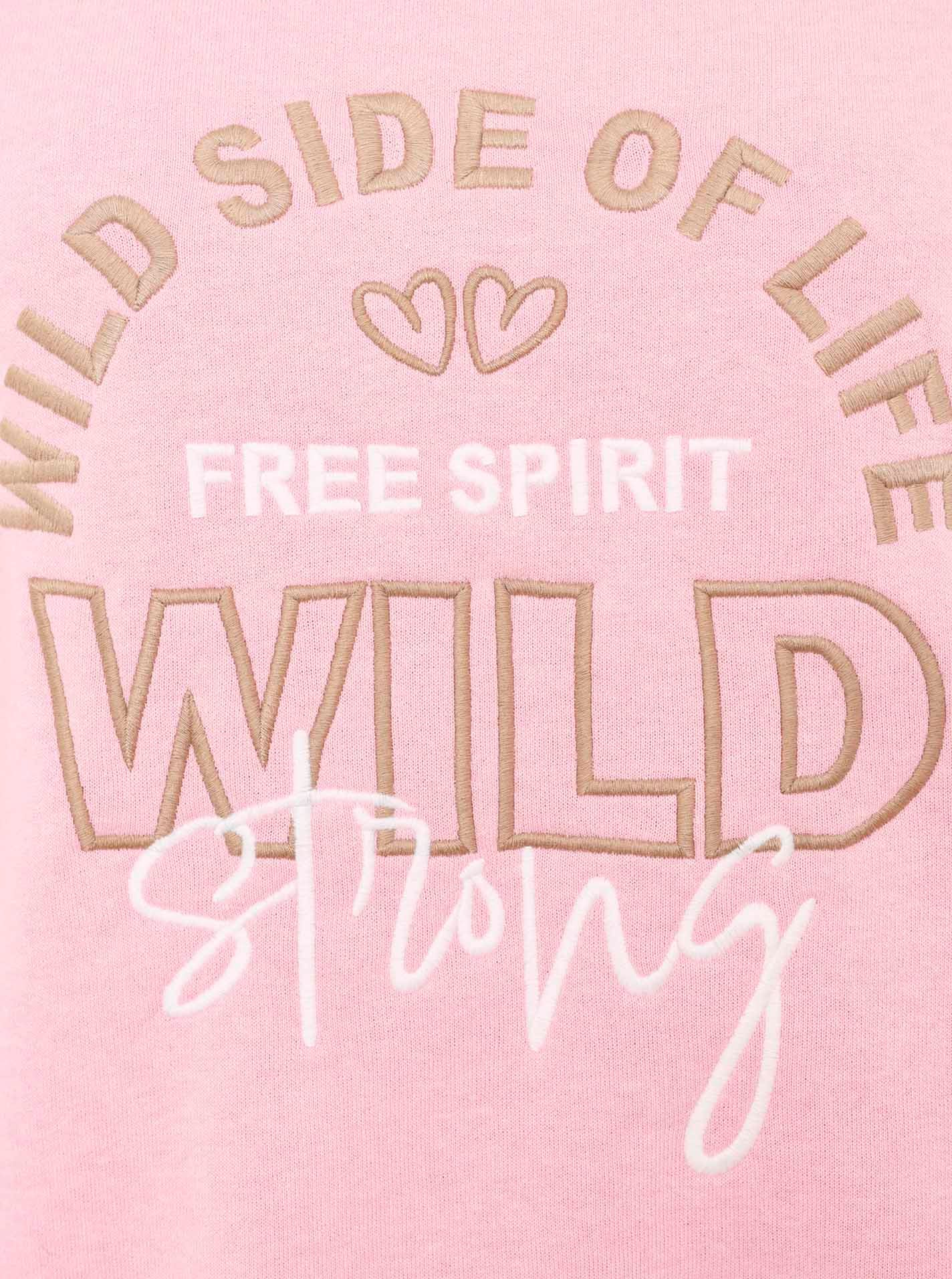 Zwillingsherz Sweatshirt »"Wild Side Of Life"«, mit Used-Look Kanten und farbiger Stickerei