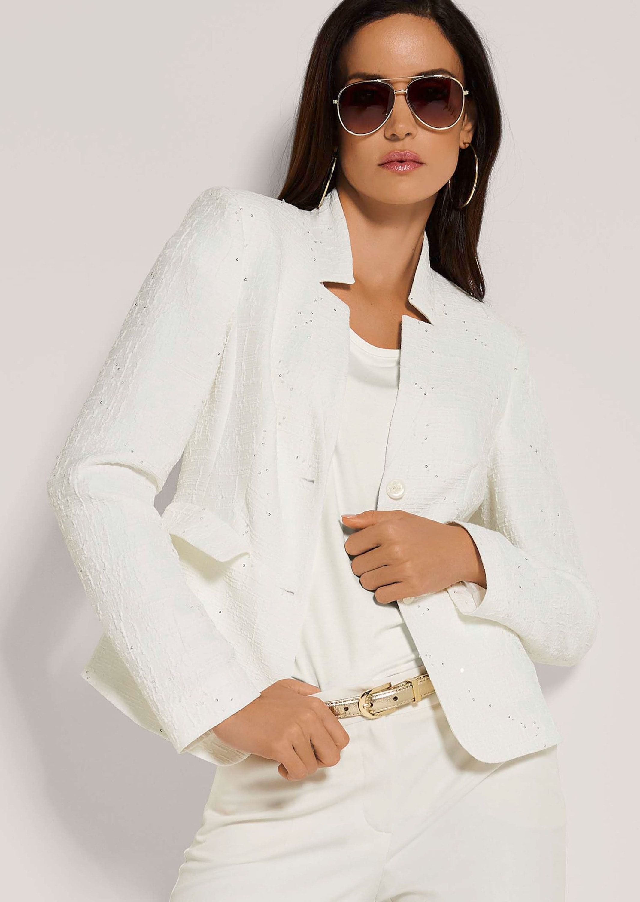 MADELEINE Jackenblazer »Blazer Strukturierter Kurzblazer mit Pailletten«