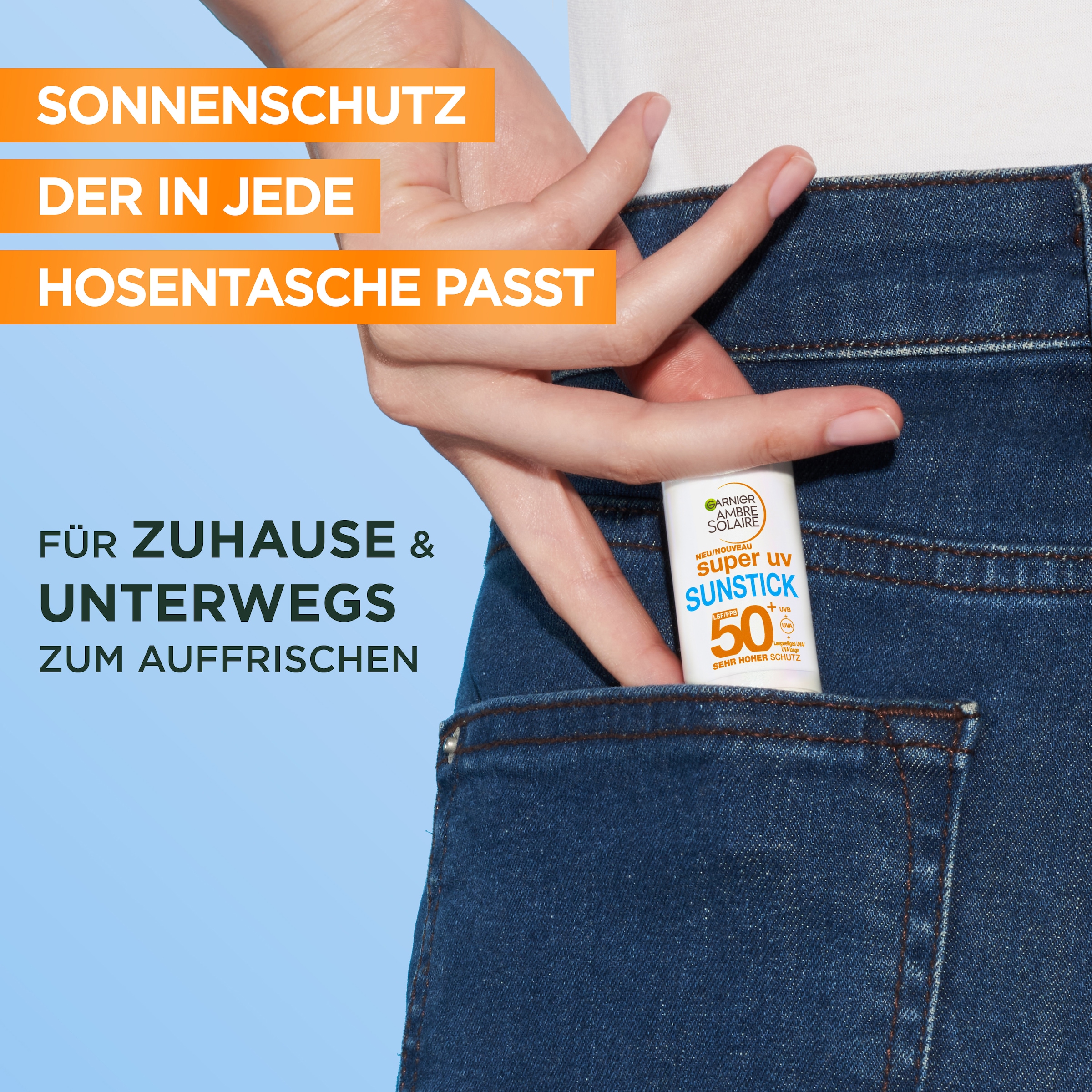 GARNIER After Sun »Garnier Super UV Sunstick LSF 50+«, Kompakte Größe, spendet Feuchtigkeit, nicht fettend und klebend.