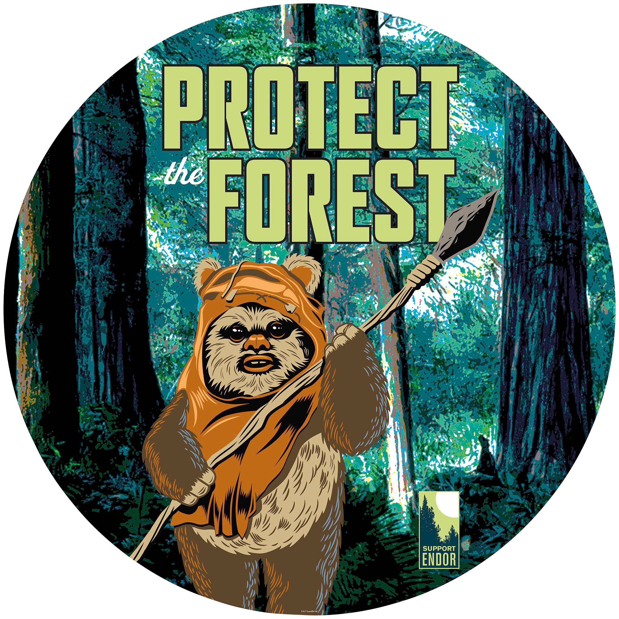 Fototapete »Star Wars Protect the Forest«, 125x125 cm (Breite x Höhe), rund und...