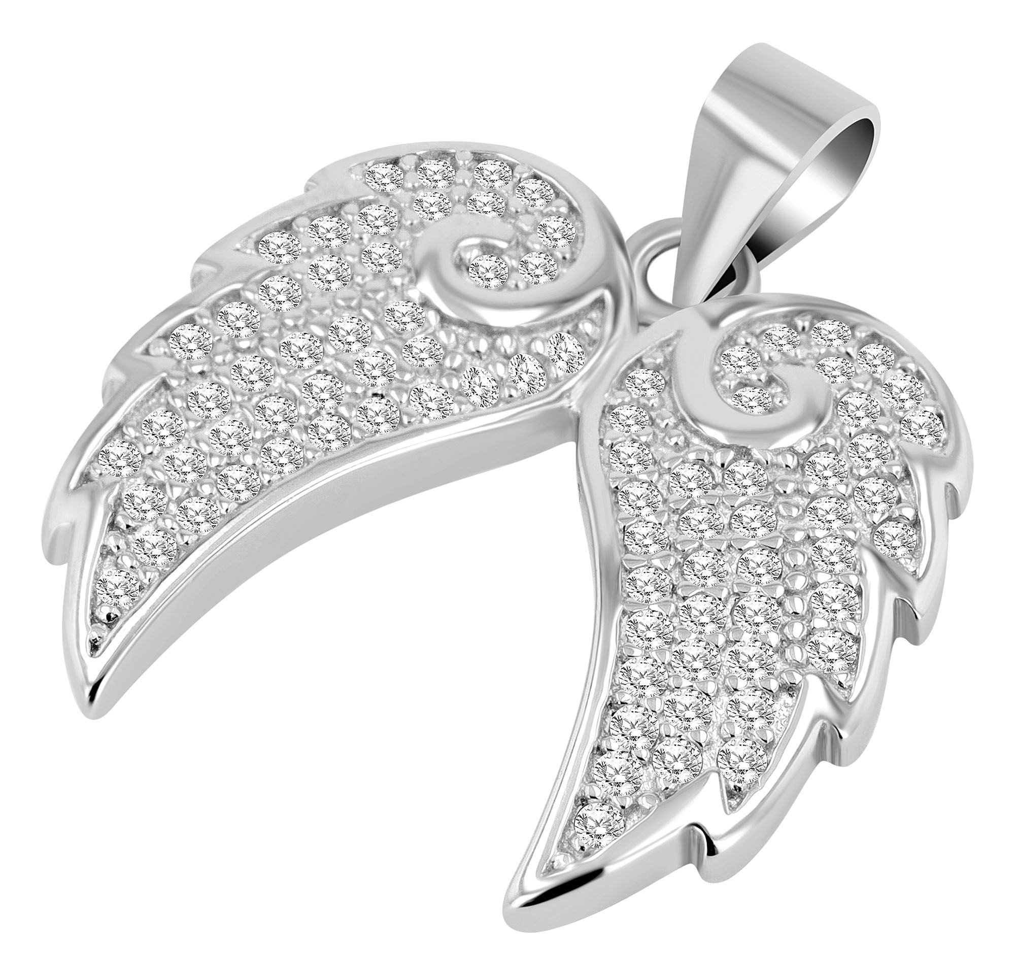 Adelia´s Kettenanhänger »Damen Anhänger ¿ Flügel Anhänger aus 925 Silber mit Zirkonia«