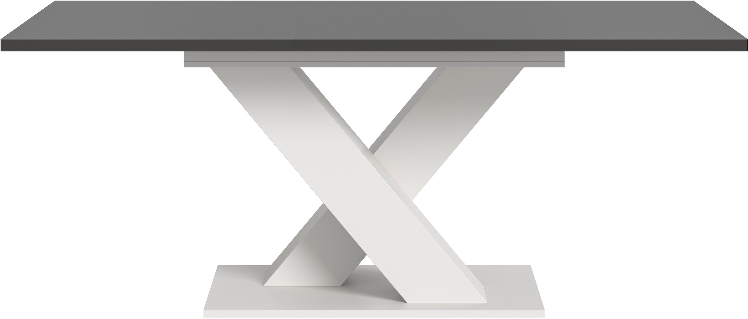 INOSIGN Esstisch »Motus, ausziehbar 150 -190 cm, inklusive 40 cm Einlegeplatte«, (Set, 1 St.), X-Gestell mit Bodenplatte, Tisch, Küchentisch, Esszimmer, Küche
