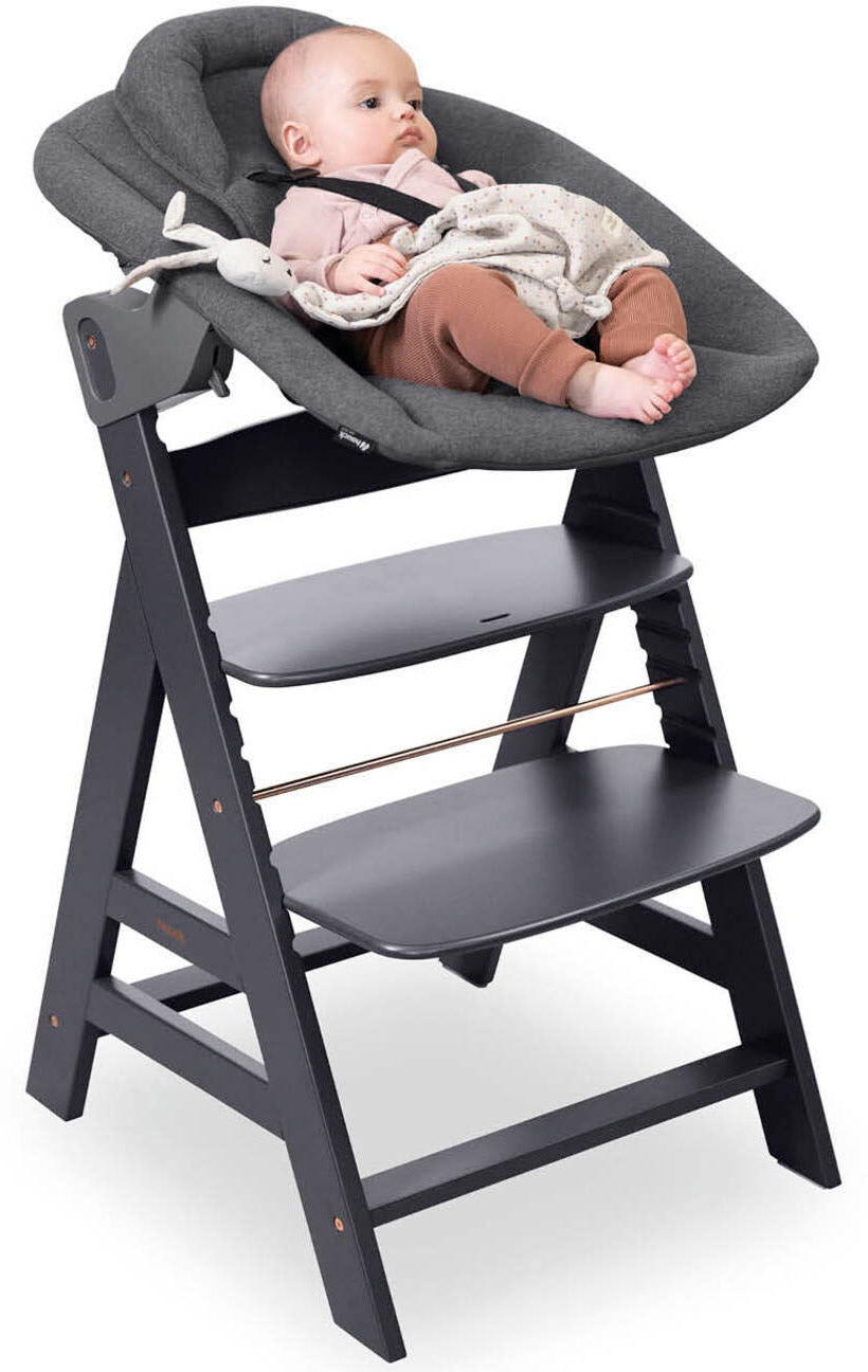 Hauck Hochstuhl »Alpha Newborn Set Plus, Dark Grey«, mit Newborn Aufsatz; FSC® - schützt Wald - weltweit