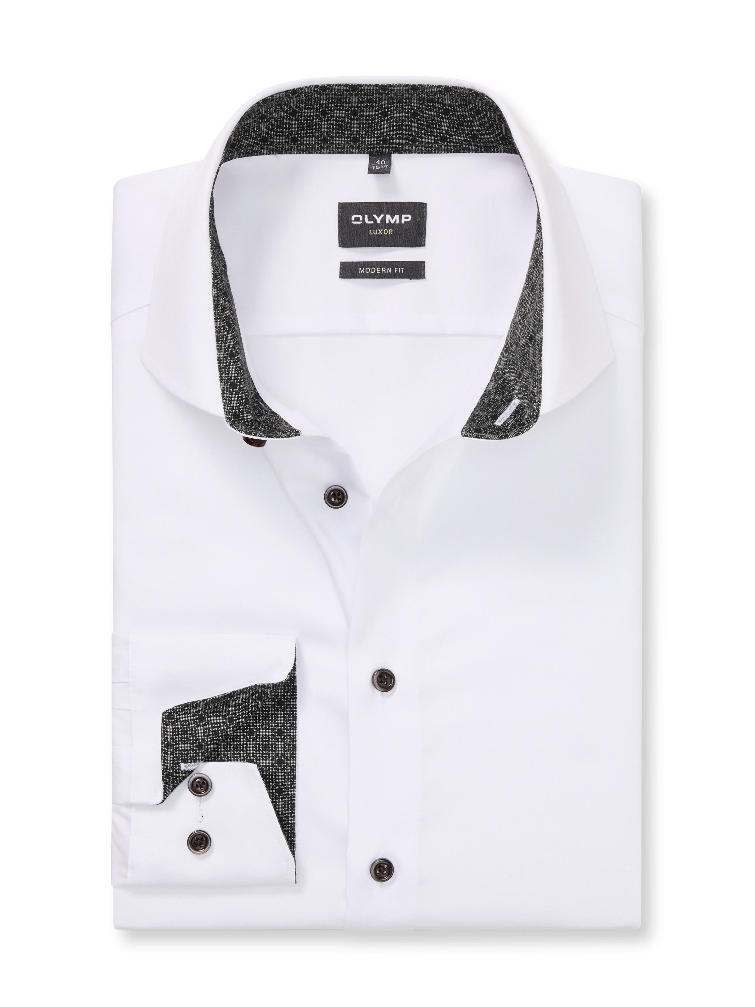 OLYMP Langarmhemd »Luxor modern fit« Global-Kentkragen, Businesshemd, modern fit