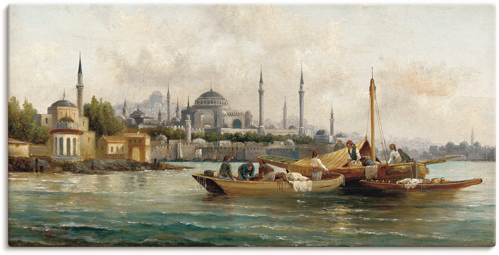 Artland Wandbild »Handelsschiffe vor Hagia Sophia«, Boote & Schiffe, (1 St.), in vielen Größen & Produktarten -Leinwandbild, Poster, Wandaufkleber / Wandtattoo auch für Badezimmer geeignet