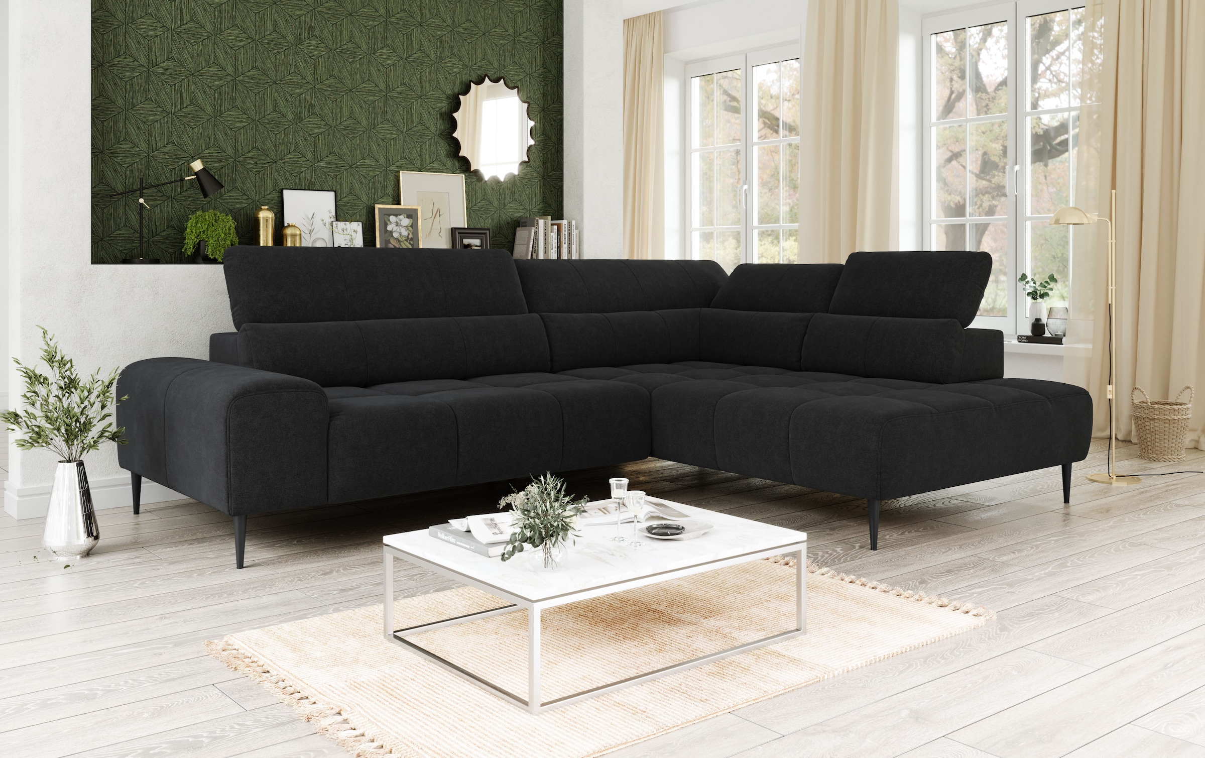 COTTA Ecksofa »Theo L-Form, B: 298 cm« mit Kopfteilverstellung, optional Sitztiefenverstellung
