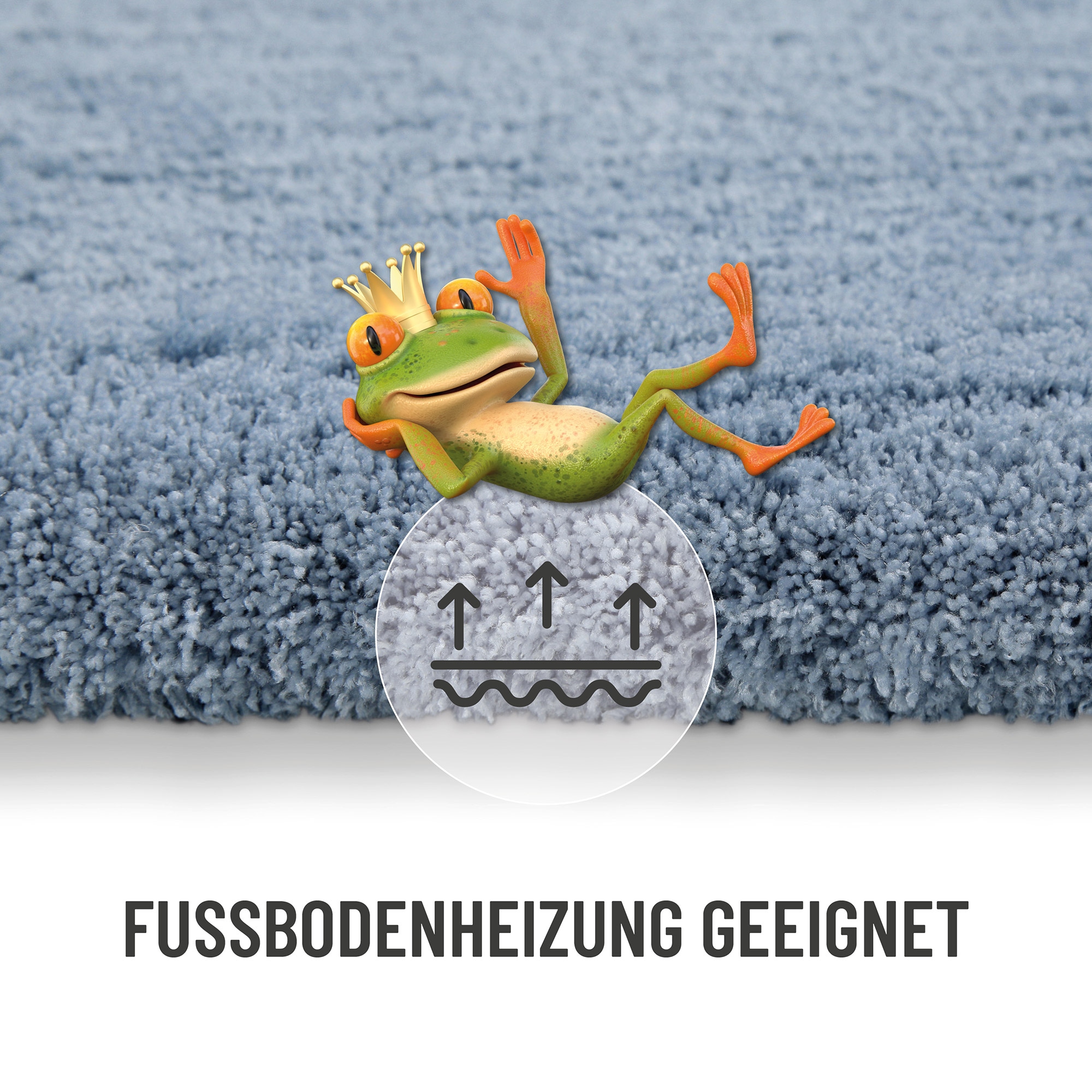 Homie Living Badematte »Porto Azzurro« Höhe 30 mm rutschhemmend beschichtet fußbodenheizungsgeeignet | schnell trocknend Badteppich, uni, rechteckig & rund, waschbar, Badezimmerteppich