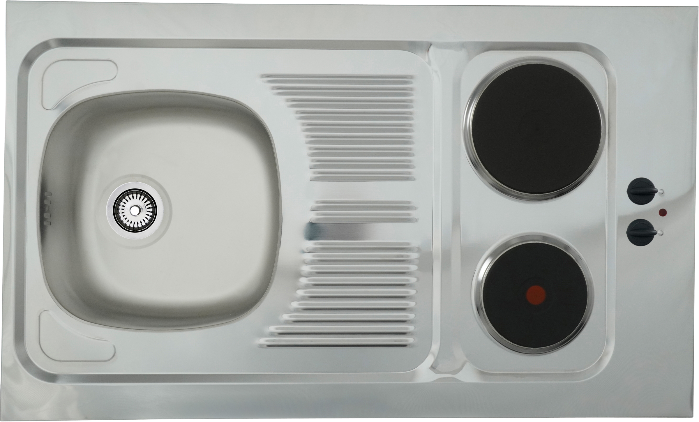 RESPEKTA Pantryküche »Merle« Breite 100 cm, Soft-Close, Spülenabdeckung mit Edelstahlkochmulde