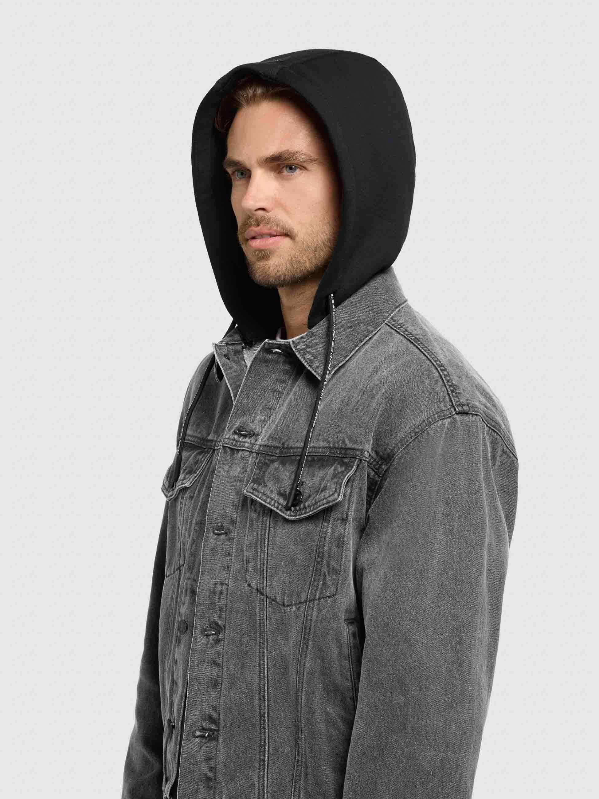 khujo Jeansjacke »Jeansjacke Jokin« mit Kapuze Herren Denim-Jacke mit Sweat-Kapuze