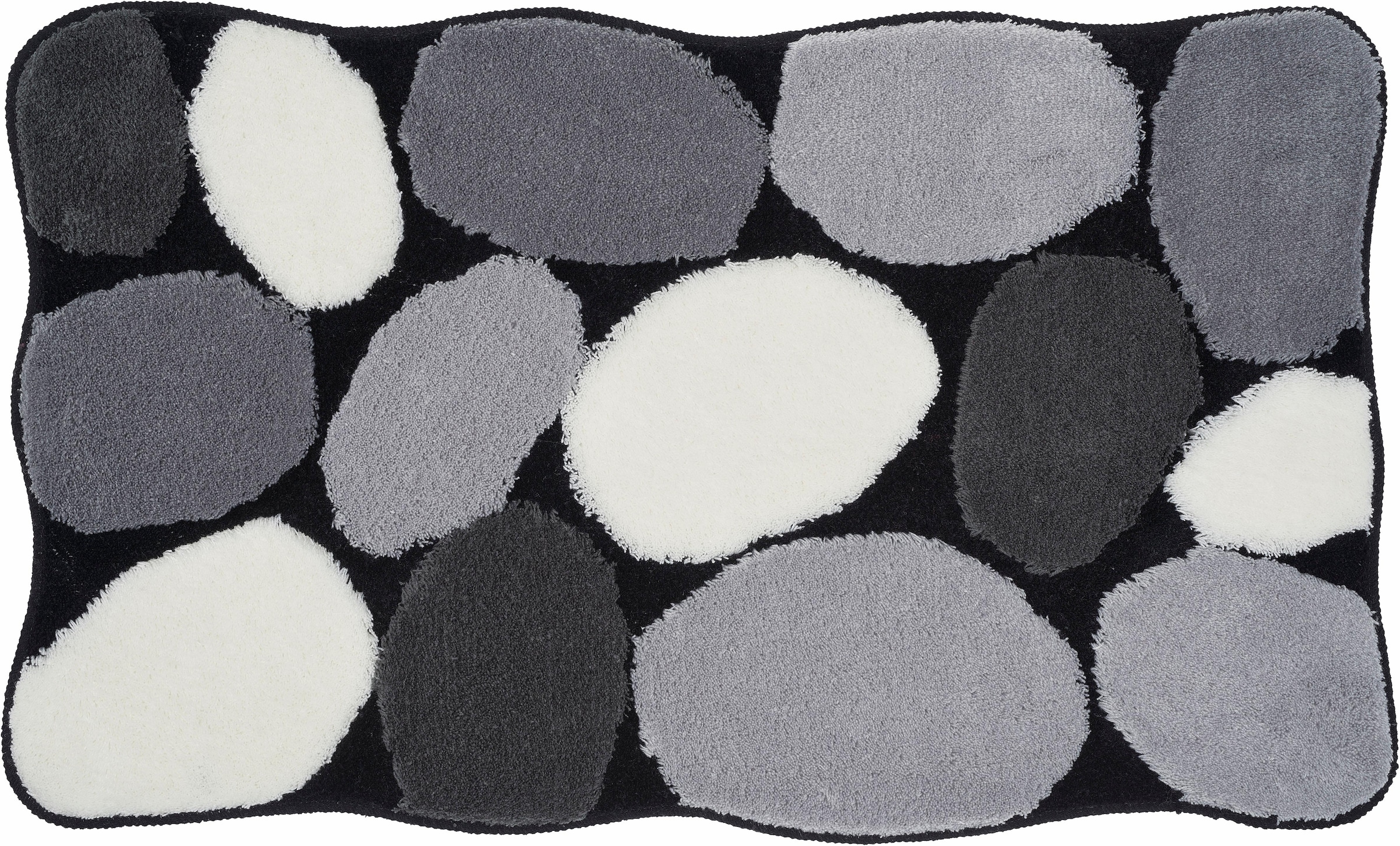 Kleine Wolke Badematte »Stone«, rutschhemmend beschichtet, fußbodenheizungsgeeignet, Badteppich, Stein Optik, Hoch-Tief Effekt, waschbar