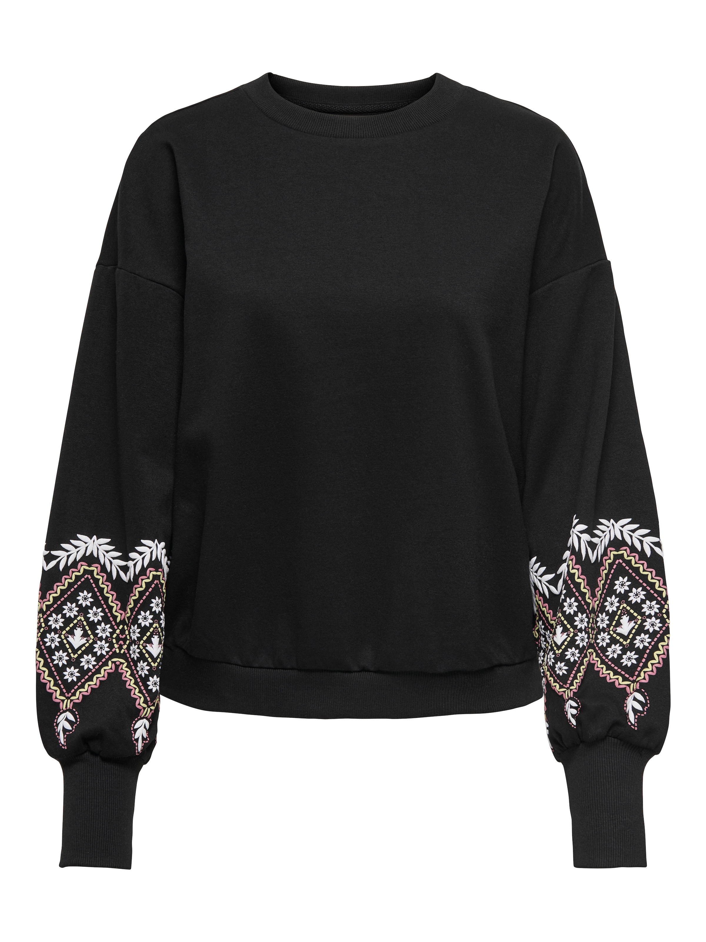 ONLY Sweatshirt »ONLBROOKE L/S O-NECK FLOWER SWT«, Baumwollmischung, regular fit
