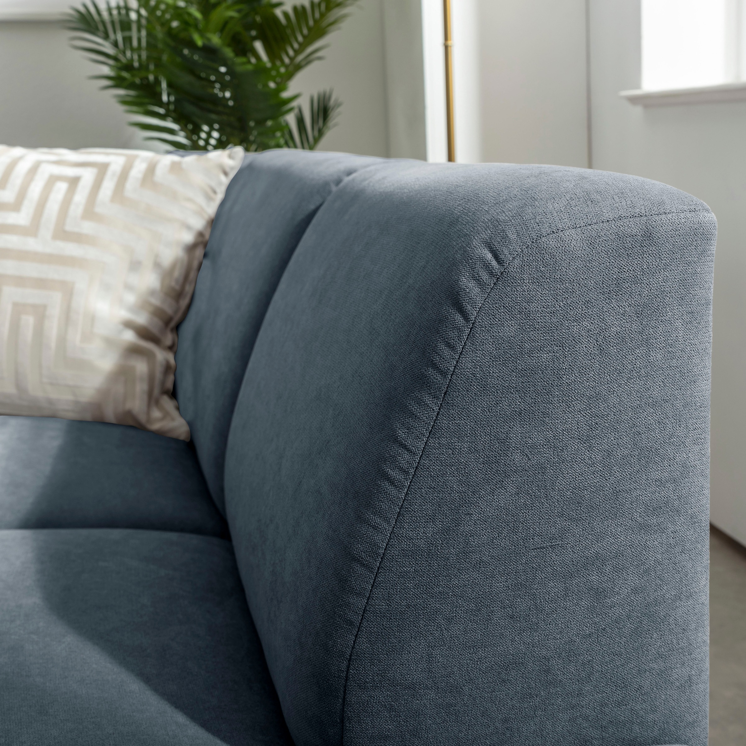 Max Winzer® Ecksofa »Blackpool modern, mittlere Sitzhärte mit hochwertiger Schaumpolsterung«, Lounge-Charakter durch niedrigen, leicht gewölbten Rücken
