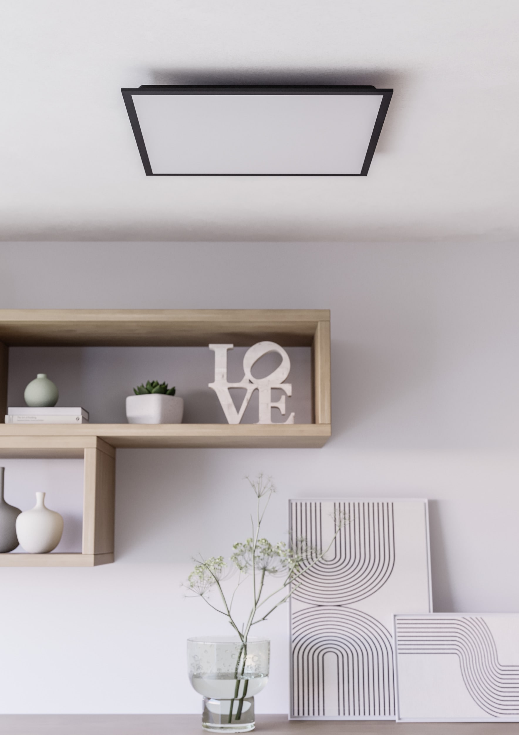 EGLO LED Deckenleuchte »MORADILLO-Z Deckenlampe - Stahl - LED - 33W - IP20« LED-Modul 1 Stk. Kaltweiß | Neutralweiß | RGB | Warmweiß Wohzimmerlampe, Esszimmerlampe, Schlafzimmer, L59,5 x B59,5 x H6,1 cm