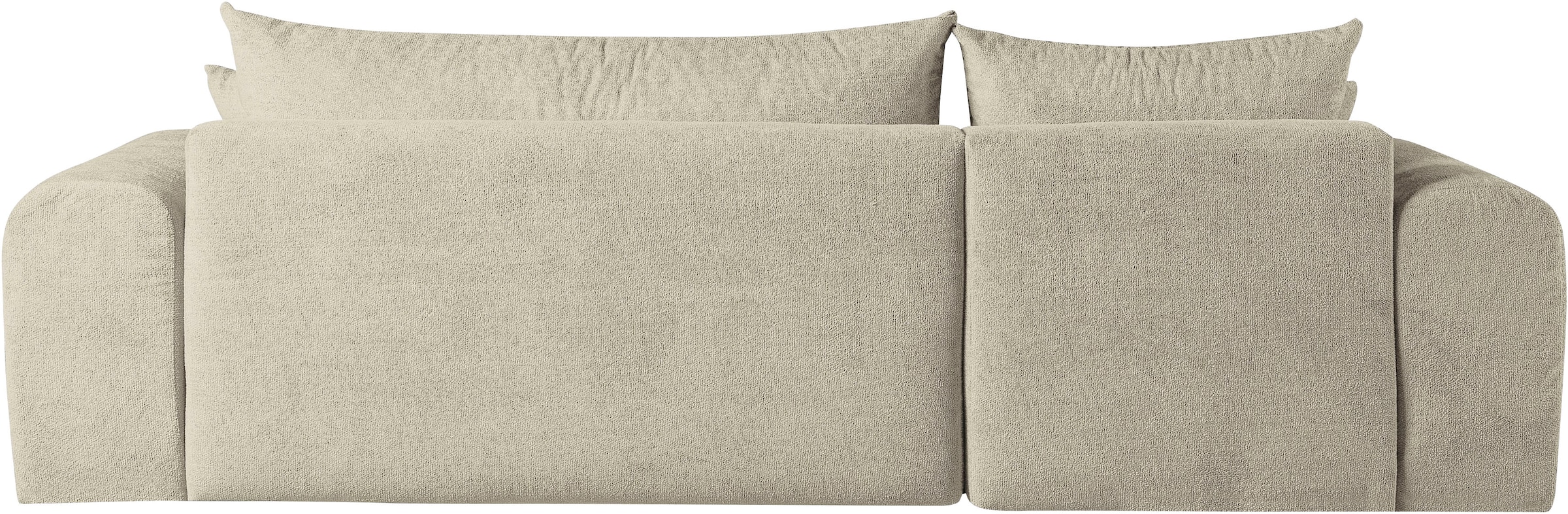 WERK2 Ecksofa »Ewela, modern, inkl. Bettfunktion & Bettkasten, bequem, Breite 265cm« moderner Boucle Bezug, Liegefläche 200/140cm