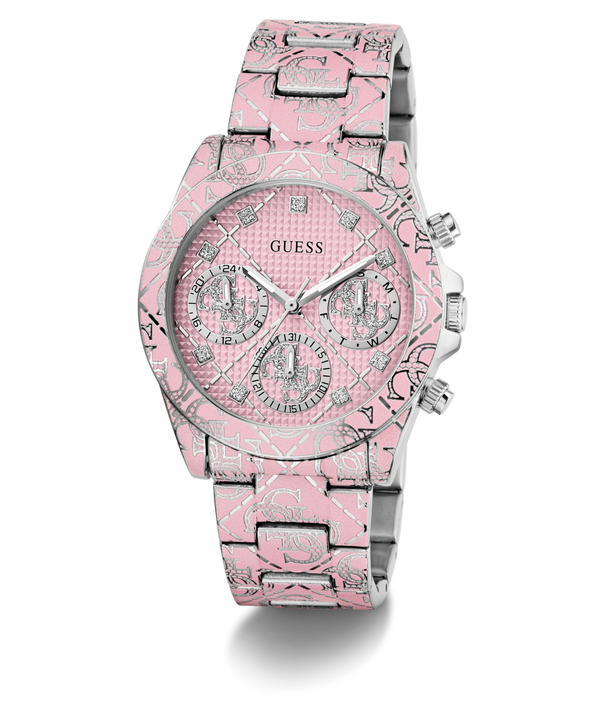 Guess Multifunktionsuhr »GEMMA« Quarzuhr, Armbanduhr, Damenuhr, Edelstahlarmband, Datum