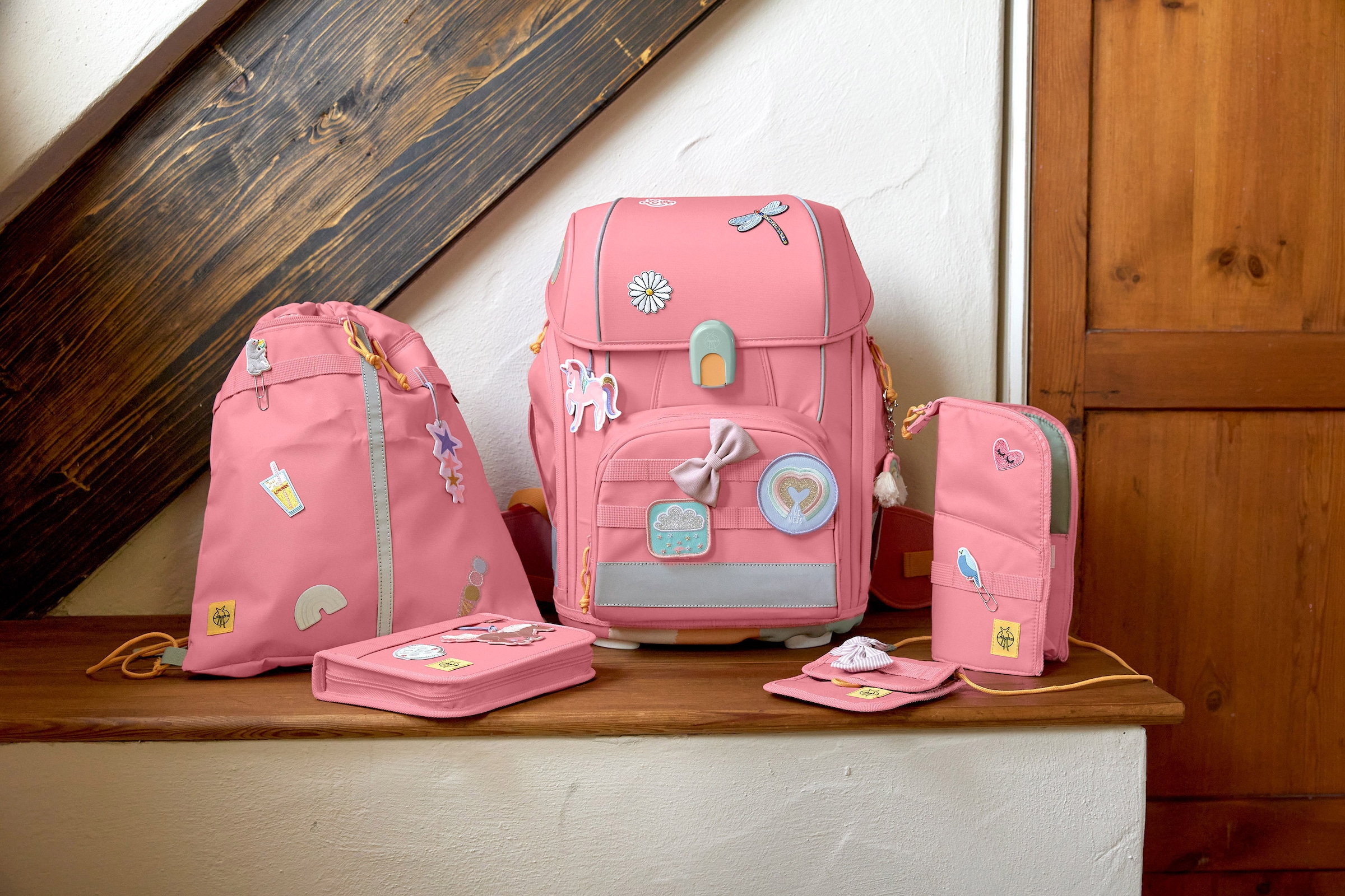 LÄSSIG Schulranzen »Unique, Boxy, Pink«, Reflektoren, PETA-approved vegan; aus recycelten PET-Flaschen