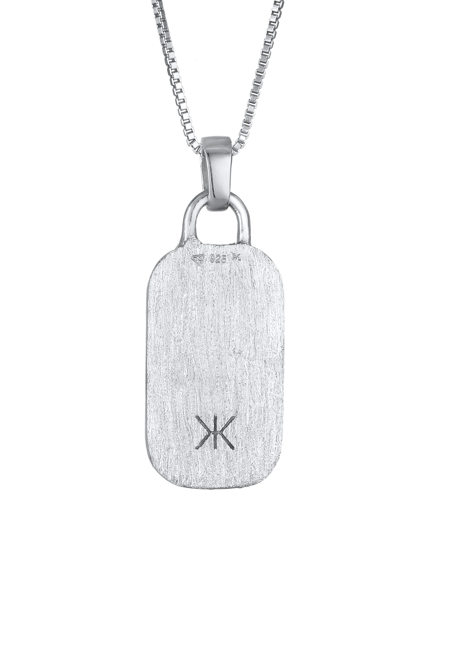 Kuzzoi Silberkette »Halskette Marke Military Platte Gehämmert 925 Silber«
