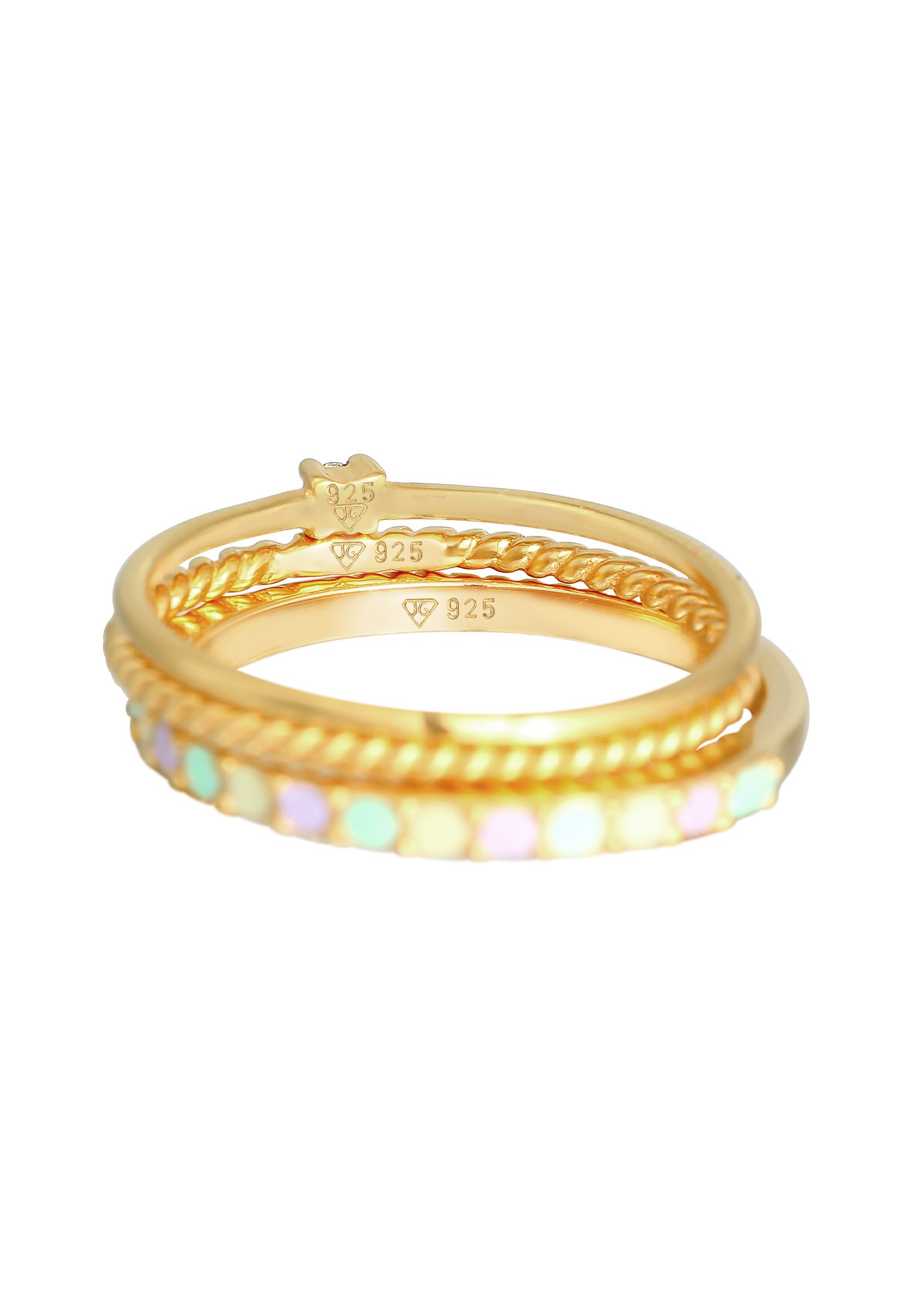 Elli Ring-Set »Ring Multi-Color Emaille 3er Set 925 Silber, mit Kristallen von Swarovski®«