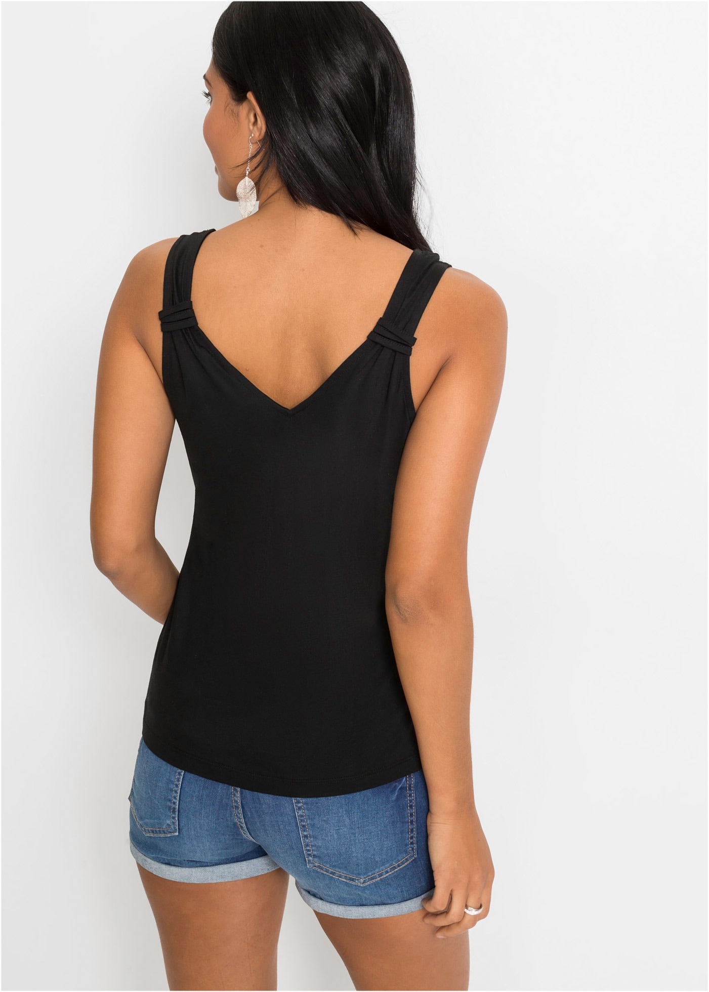 bonprix Shirttop eng anliegende Passform, ärmellos, ohne Kragen