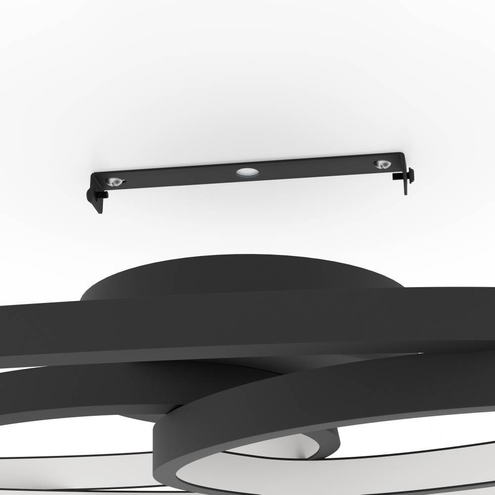 EGLO Deckenleuchte »GIANELLA Deckenlampe, Alu, Stahl und Kunststoff, IP20, Wohnzimmerlampe«, 1 flammig, Leuchtmittel LED-Modul | LED fest integriert, Wand-/Deckenleuchte, L88 x B30 x H8 cm, schwarz, 38W inkl.