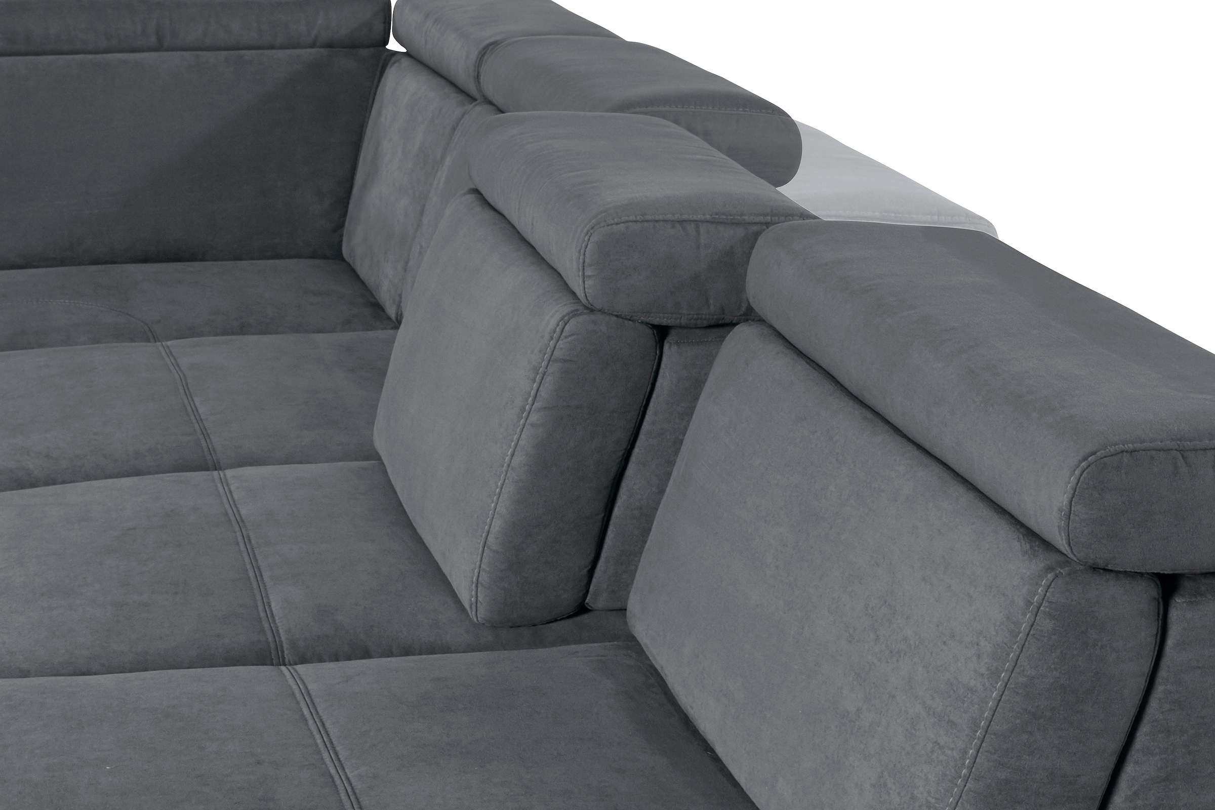 sit&more Wohnlandschaft »Gizeh U-Form«, 12 cm Fußhöhe, inklusive Sitztiefenverstellung und Kopfteilverstellung