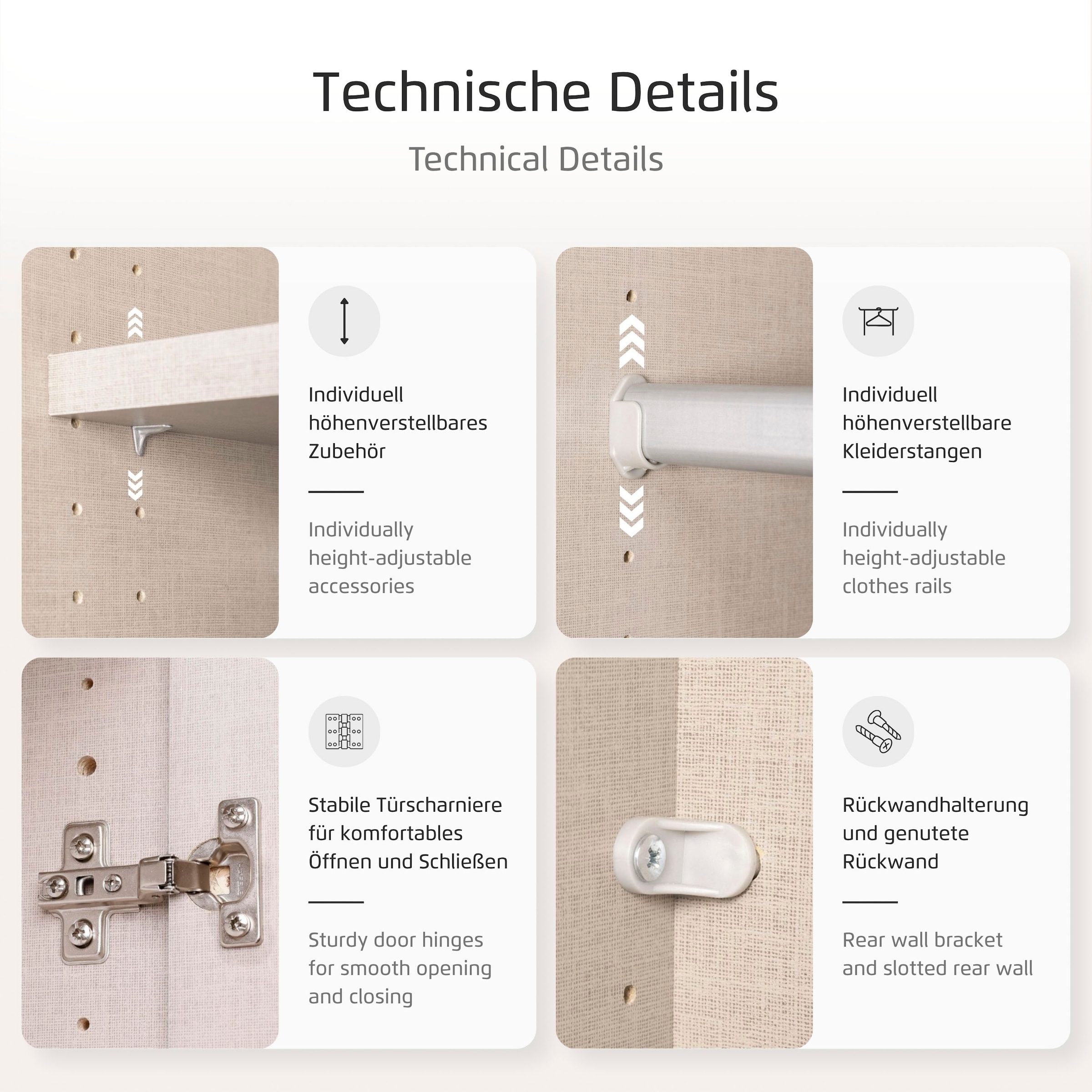 OTTO home Kleiderschrank »Mehrzweckschrank Aktenschrank Möbel Mietswohnung Garderobe AGORDO« voll ausgestattet für kleine Räume geeignet MADE IN GERMANY