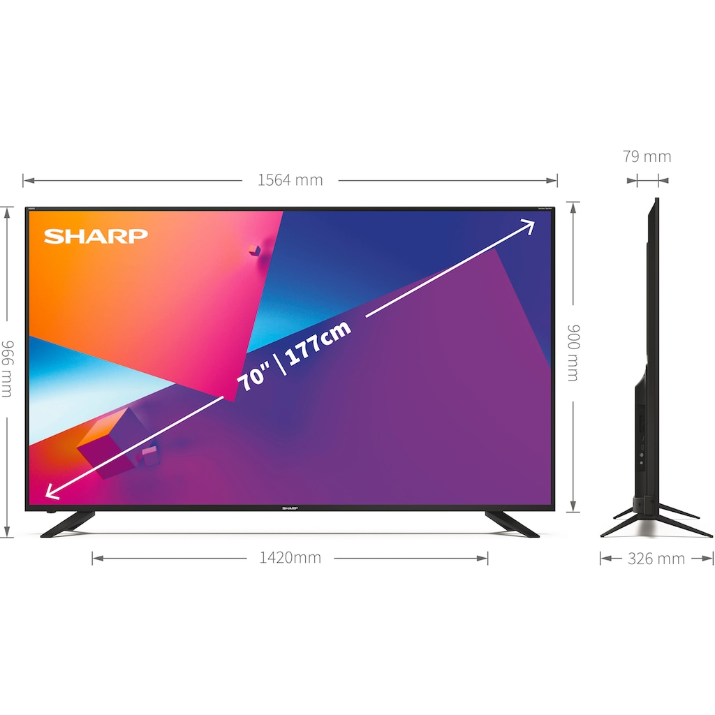 Sharp LED-Fernseher »70CL5EA«, 177 cm/70 Zoll, 4K Ultra HD, Android TV