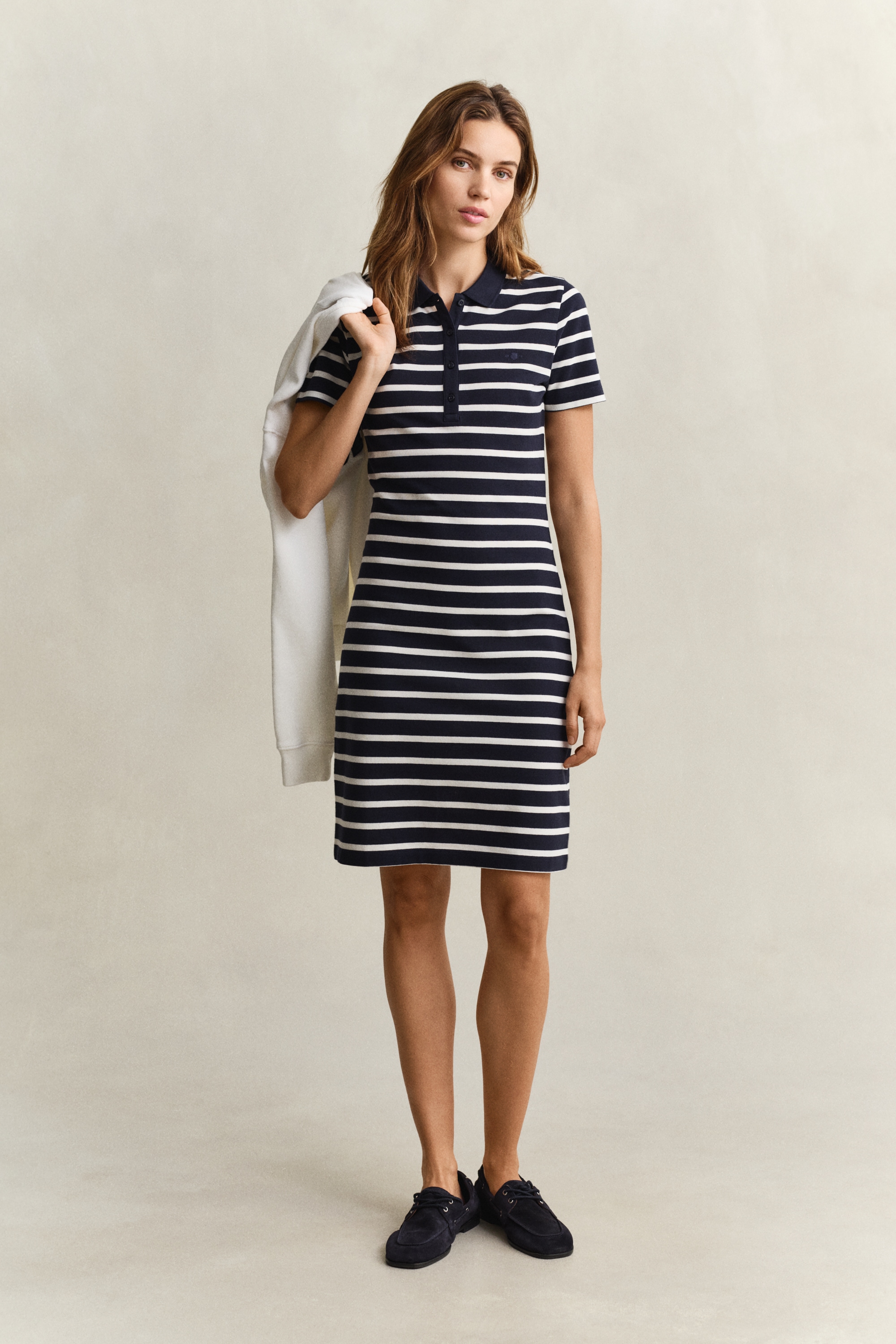 Gant Polokleid »SLIM STRIPED PIQUE POLO« Ohne Tasche Slim fit mit Polokragen