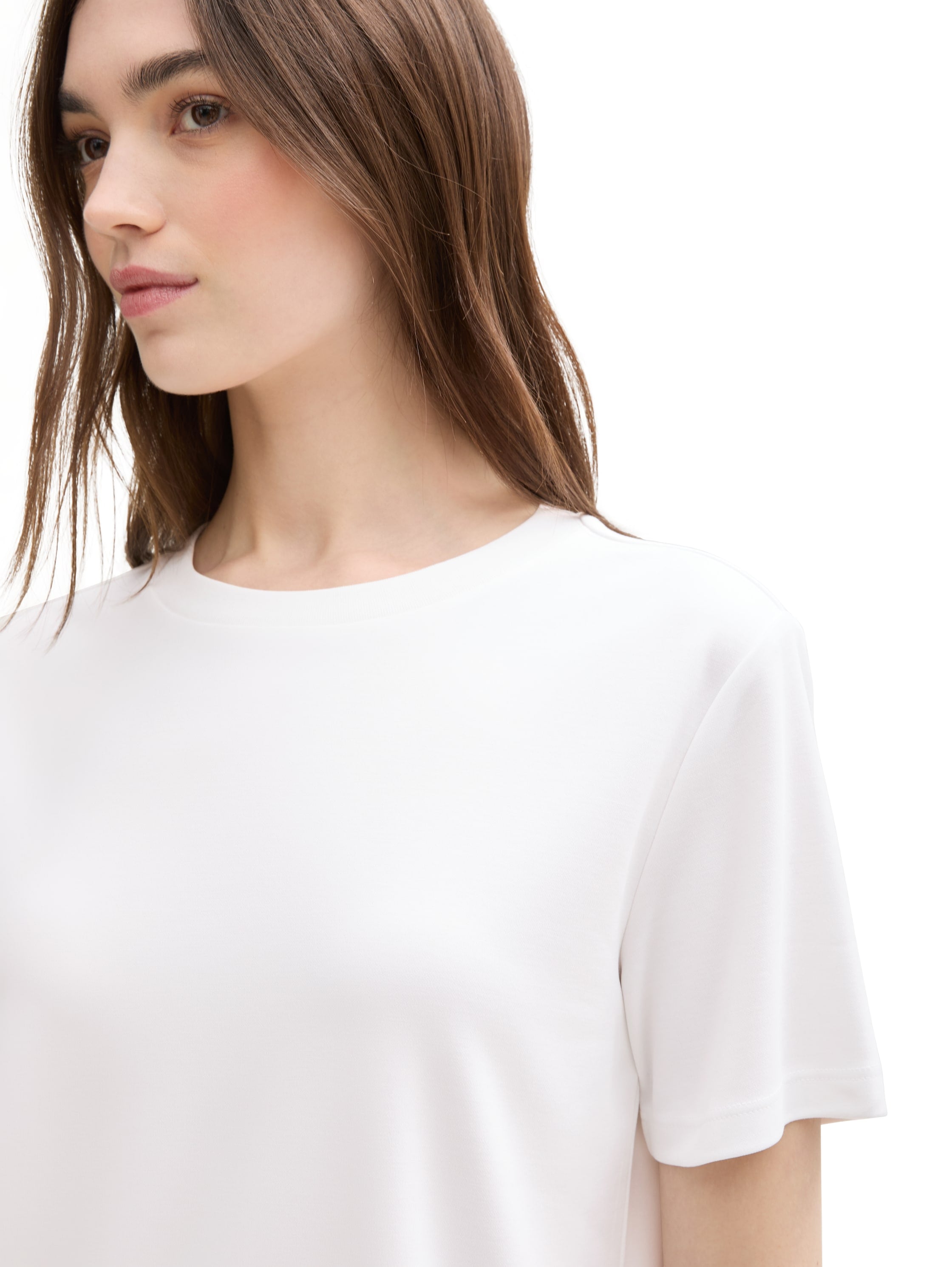 TOM TAILOR Denim Rundhalsshirt, mit Rundhalsausschnitt