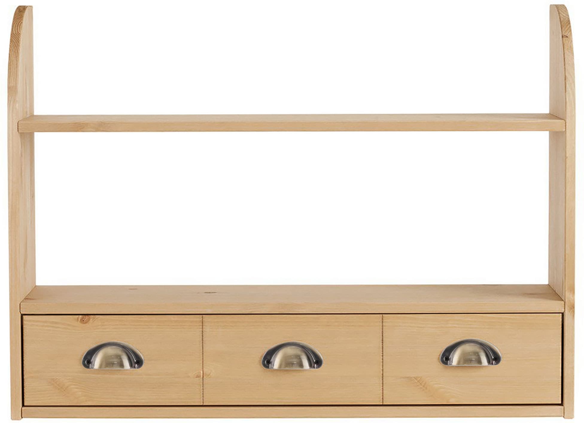 Home affaire Hängeregal »Oslo« 75 cm breit, aus massiver Kiefer, 1 breite Schublade, Metallgriffe