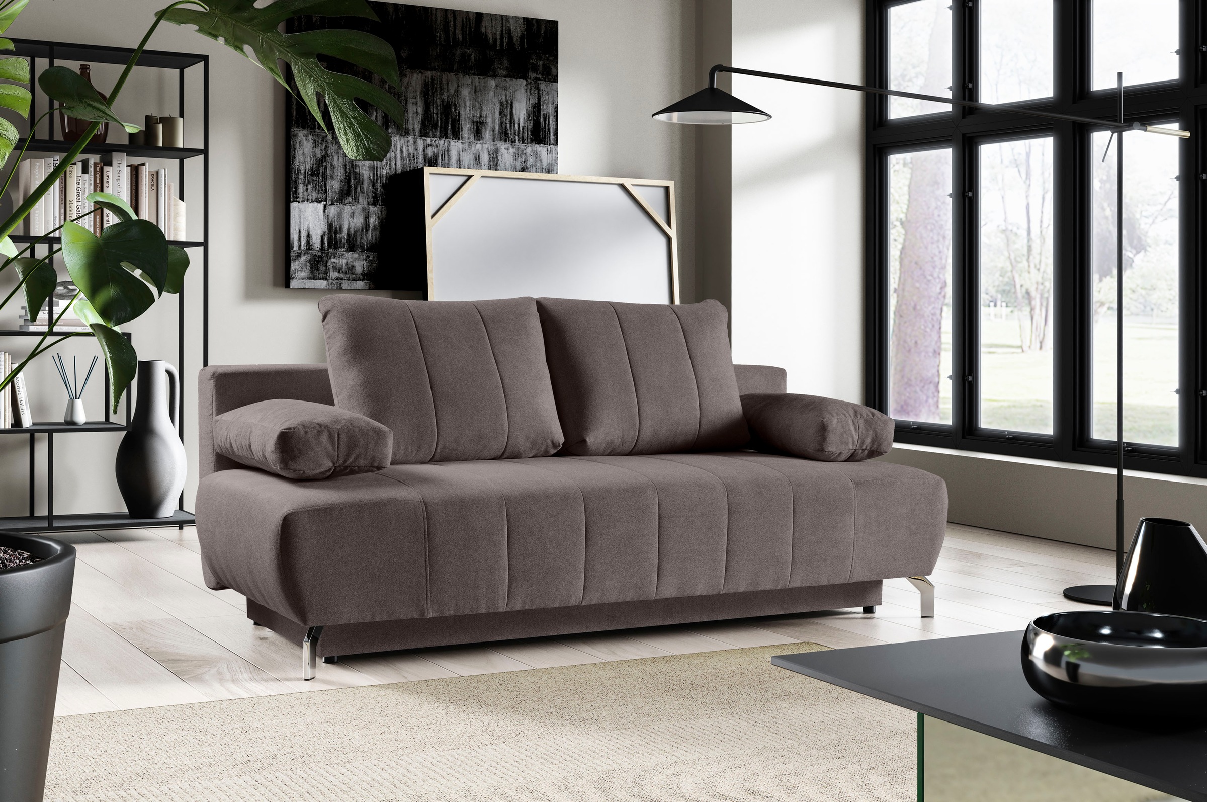 WERK2 Schlafsofa »Troya«, 2-Sitzer Sofa und Schlafcouch mit Federkern & Bettkasten