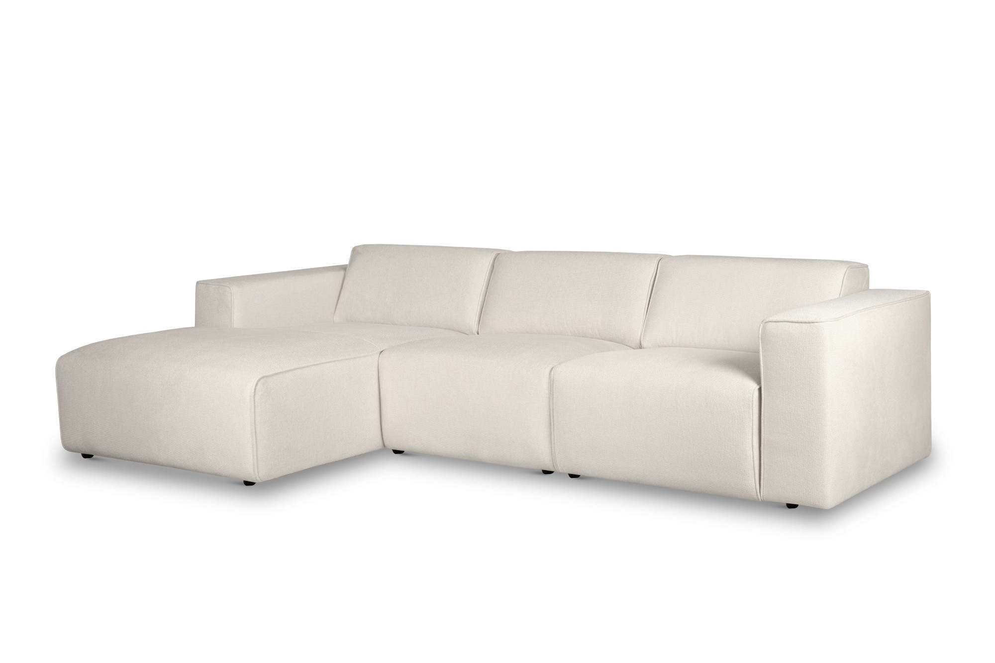 andas Ecksofa »Noord mit Kedernaht, Breite 281 cm, L-Form«, Cord, Struktur, Webstoff, mit Wellenunterfederung, Massivholzrahmen
