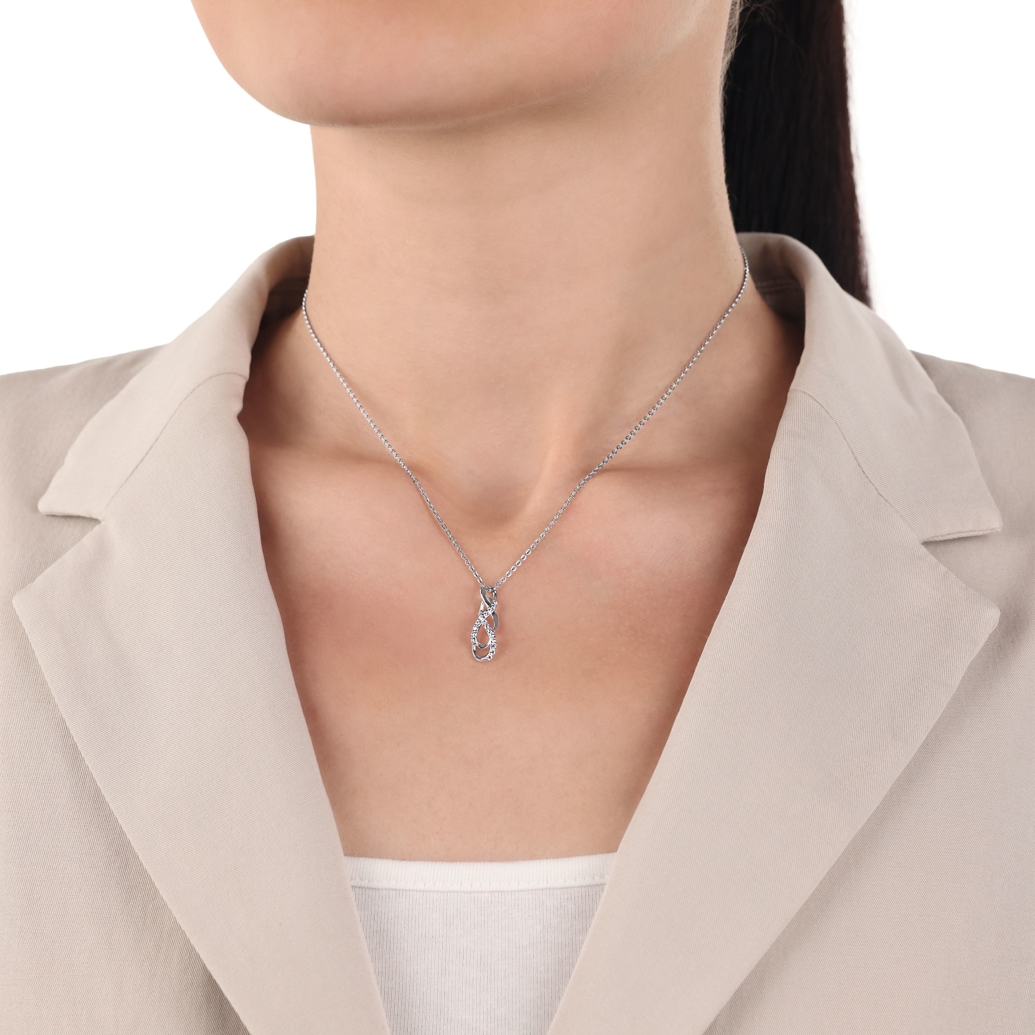 Amor Kette mit Anhänger »Infinity/Unendlichkeitsschleife« mit Zirkonia (synth.)