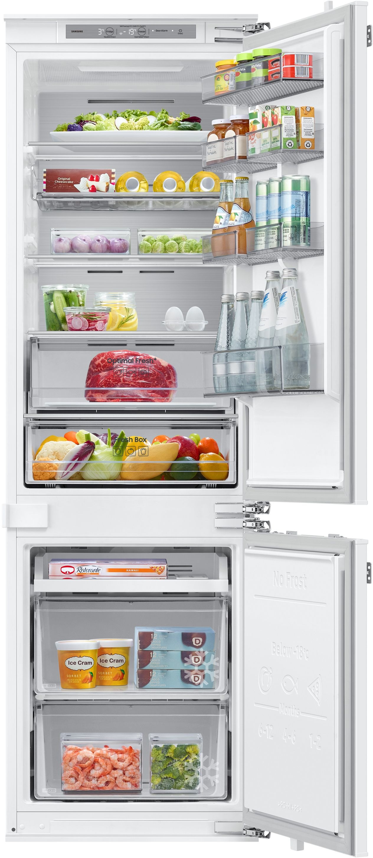 Samsung Einbaukühlgefrierkombination BRB8OF »BRB80F26ACFO«, Optimal Fresh+ - Langanhaltende Frische für Fleisch und Fisch