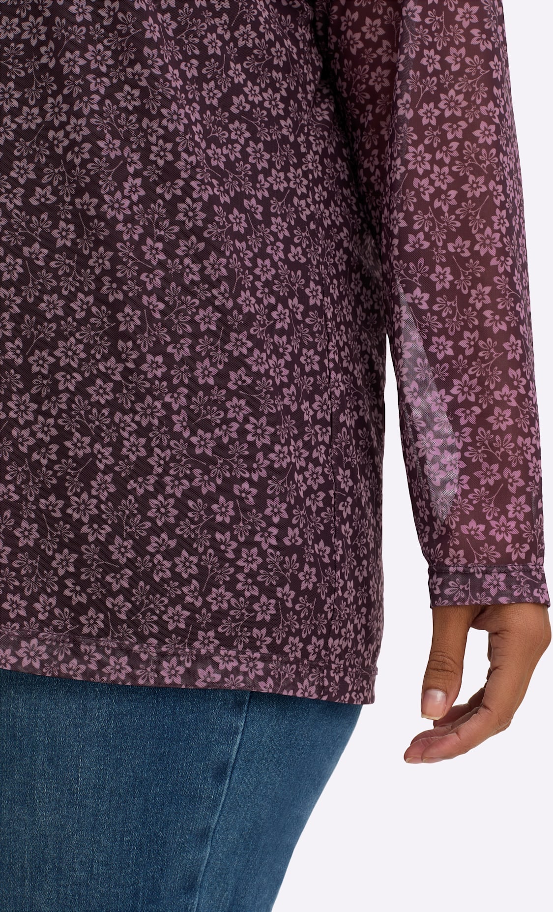 Sheego Langarmshirt »Mesh-Shirt« 1 Stk.