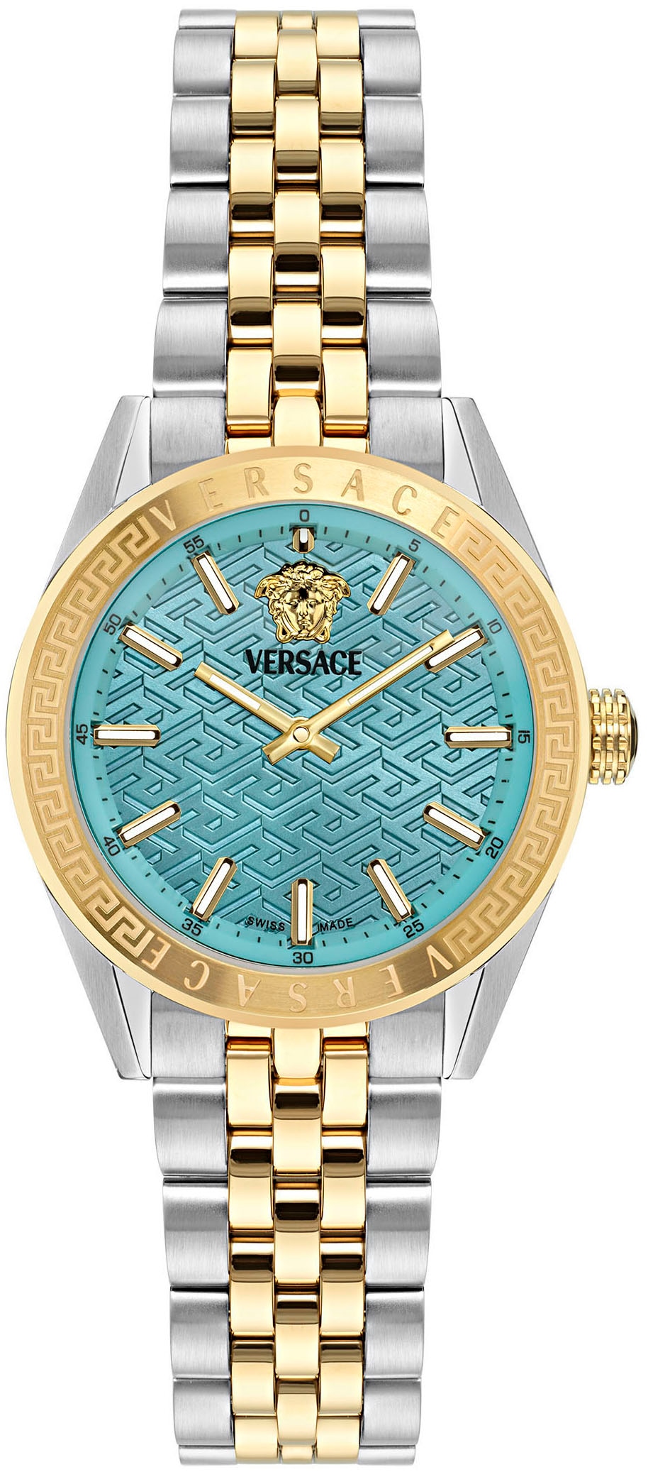 Versace Quarzuhr »V-CODE«, Armbanduhr, Damenuhr, Saphirglas, Swiss Made, Leuchtindizes, analog