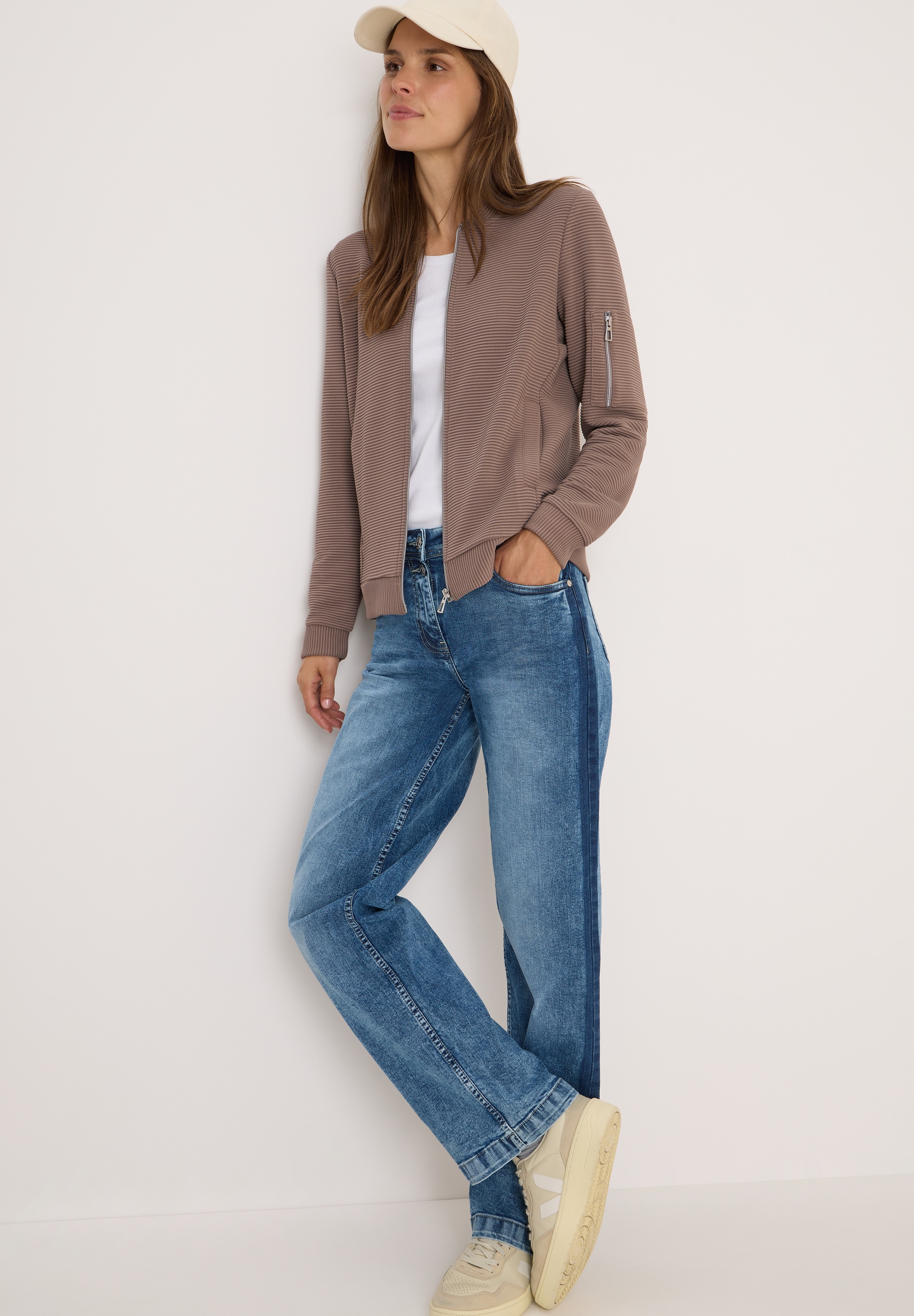 Cecil Blouson, mit Reißverschluss, im Ottoman-Look