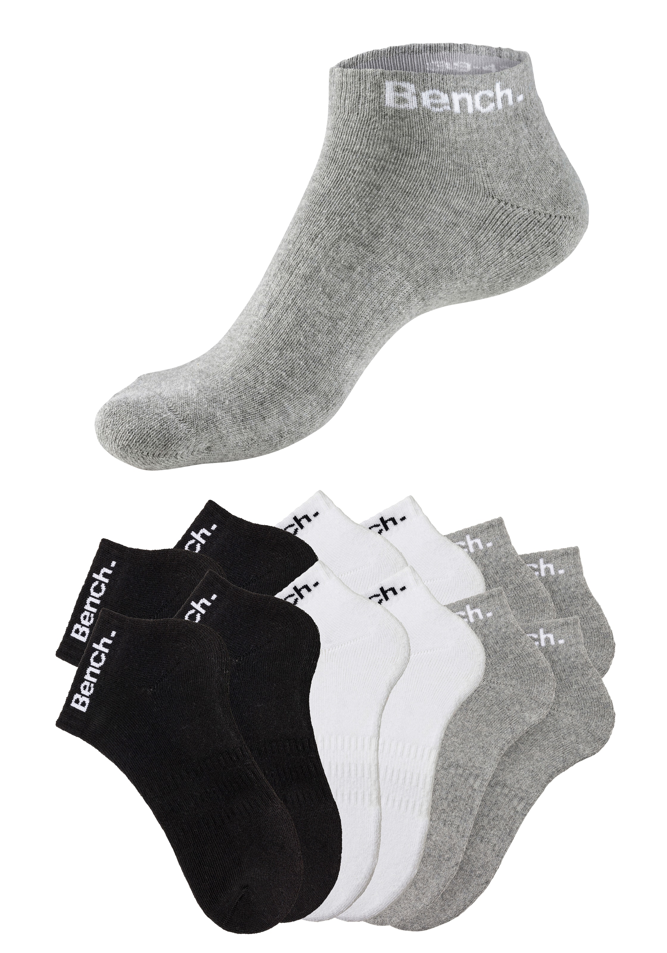 Bench. Sportsocken, (Packung, 12 Paar), Tennis Kurzsocken mit Halbfußfrottee