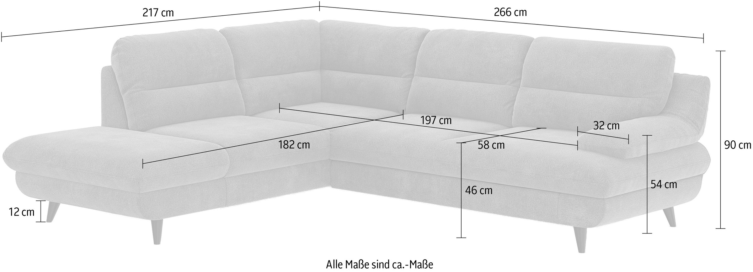 COTTA Ecksofa »Pike L-Form« Zeitloses Design