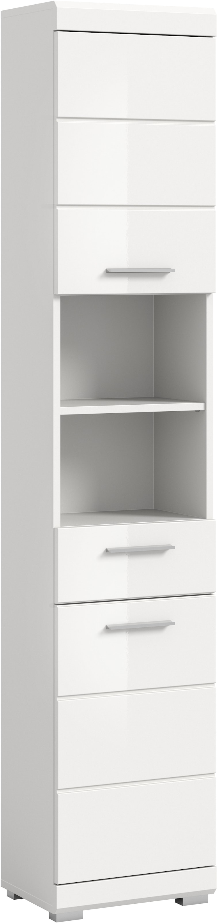 INOSIGN Hochschrank »Siena, Breite 37cm, 2 Tür, 1 Schubkasten, 2 offene Fächer, MDF-Front«, (1 St.), in verschiedenen Farben erhältlich, Badmöbel, Badschrank, Schrank, Bad