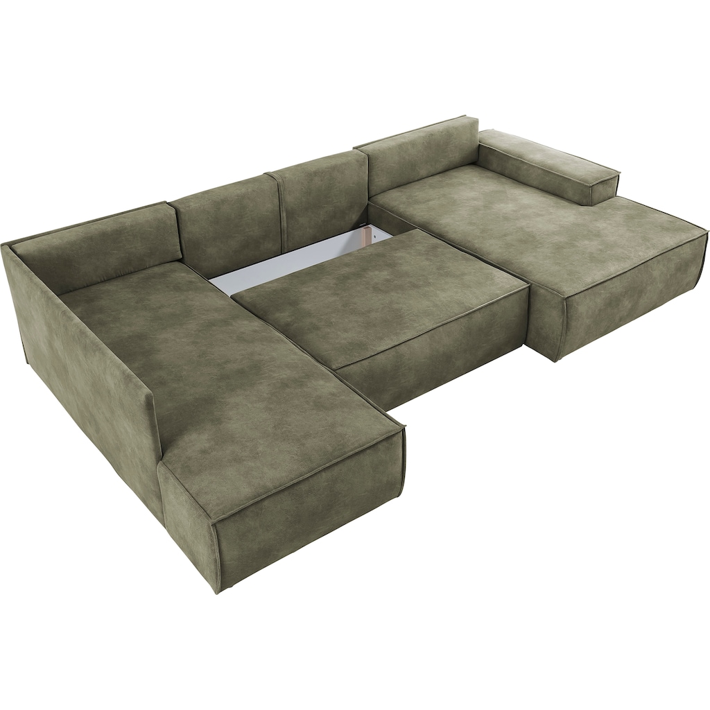 Home affaire Wohnlandschaft »SHERWOOD XXL 329 cm Schlafsofa, U-Form«