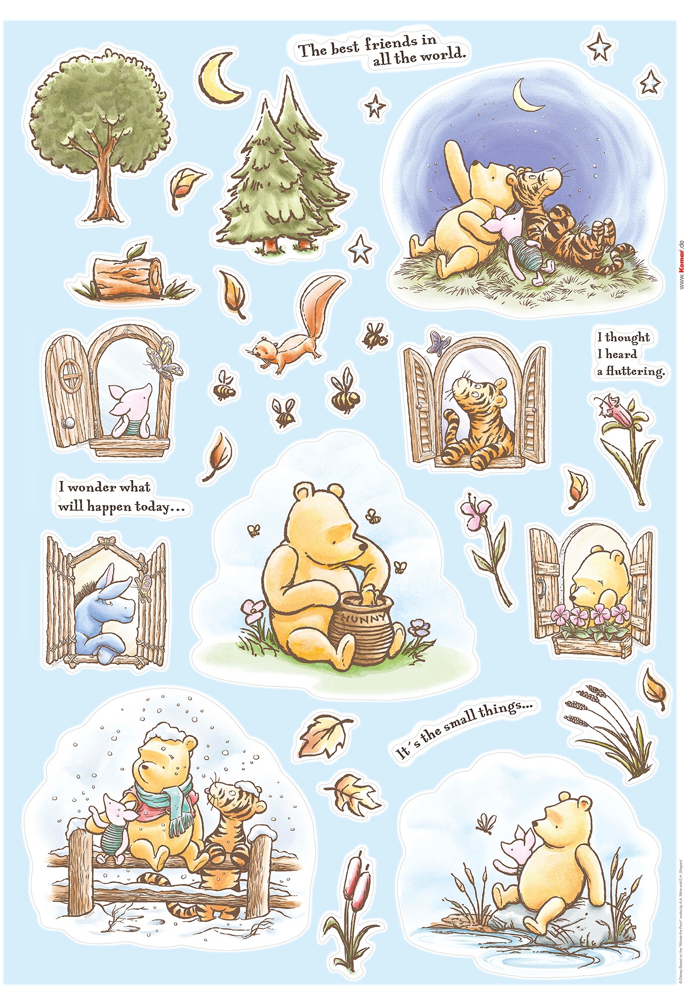 Komar Wandtattoo »Winnie the Pooh Adventures«, (61 St.), 50x70 cm (Breite x  Höhe), selbstklebendes Wandtattoo im OTTO Online Shop