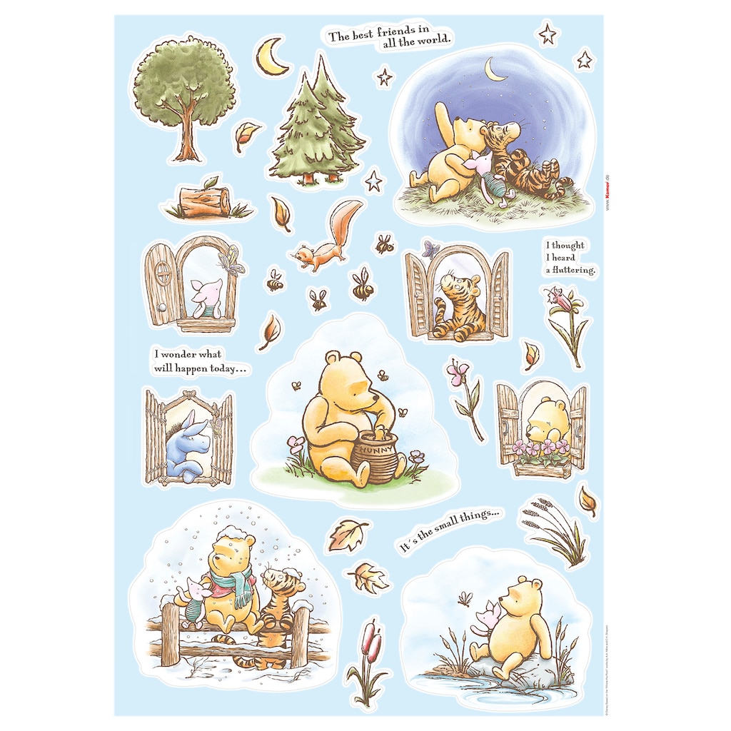 Komar Wandtattoo »Winnie the Pooh Adventures«, (61 St.), 50x70 cm (Breite x Höhe), selbstklebendes Wandtattoo