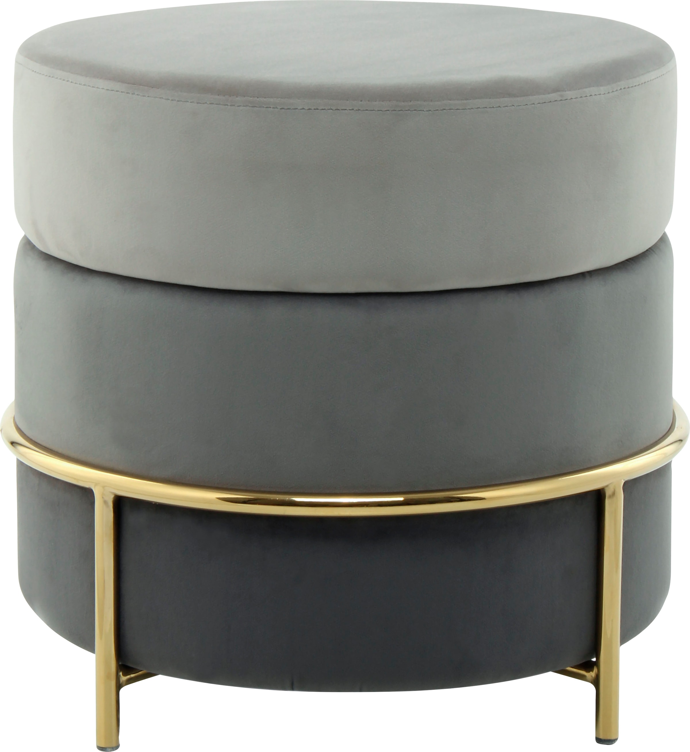 Kayoom Sitzhocker »Hocker Matilda 125, Komfortable runde Form, Gemütlicher Design-Hocker«, (1 St.), samtweich, elegant, gepolstert, große Sitzfläche